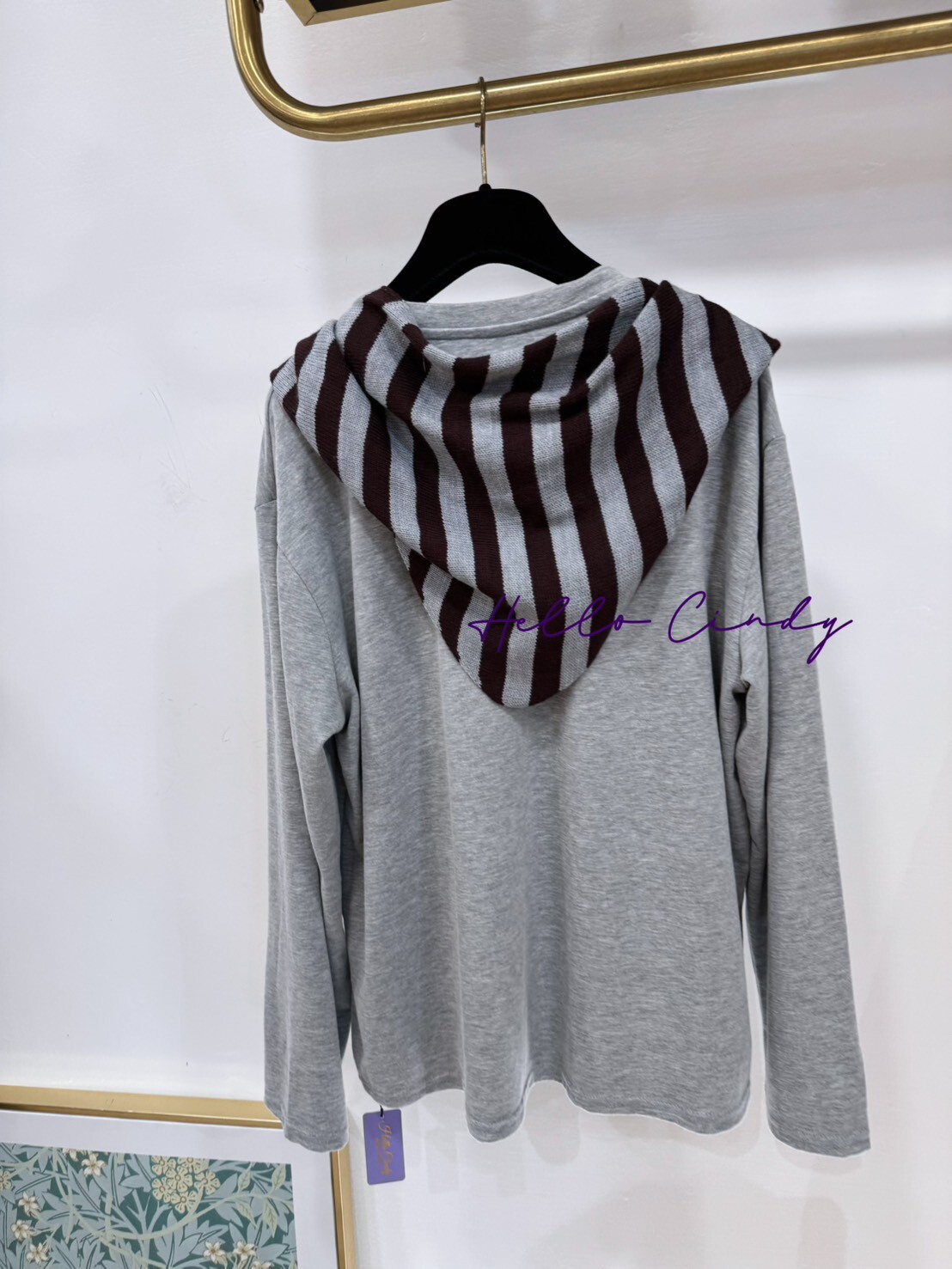 B09035 -狗狗開車車三角條紋薄長袖棉質上衣