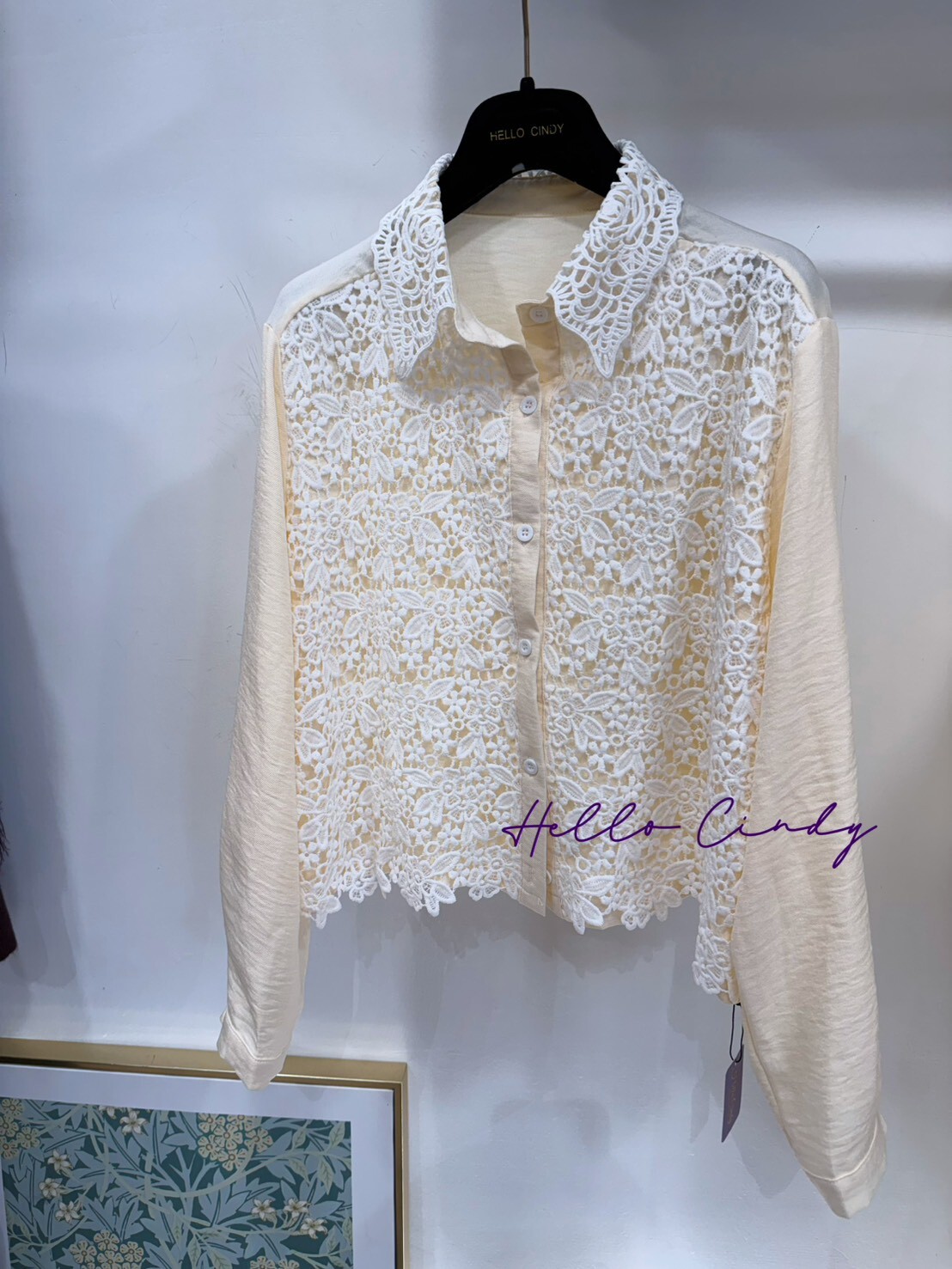 B10035 -優雅燒花蕾絲襯衫