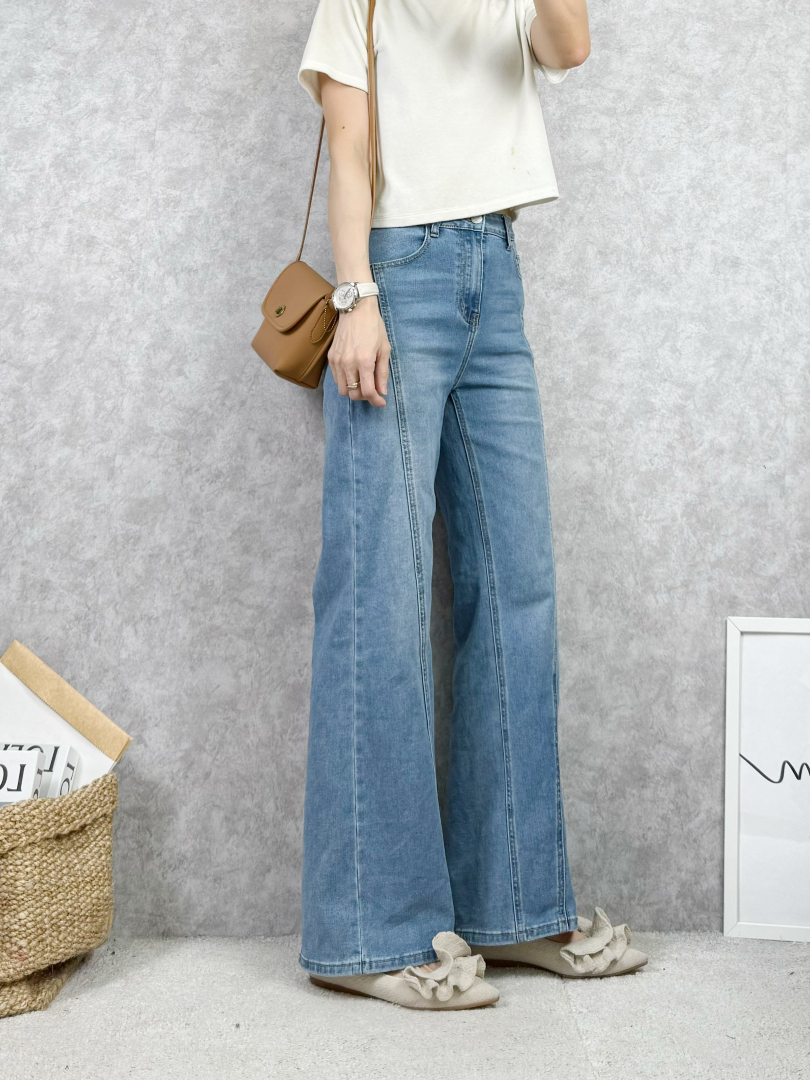 3D修飾線設計★打造自然延伸腿型比例寬褲 ⚡  搶現貨 ⚡