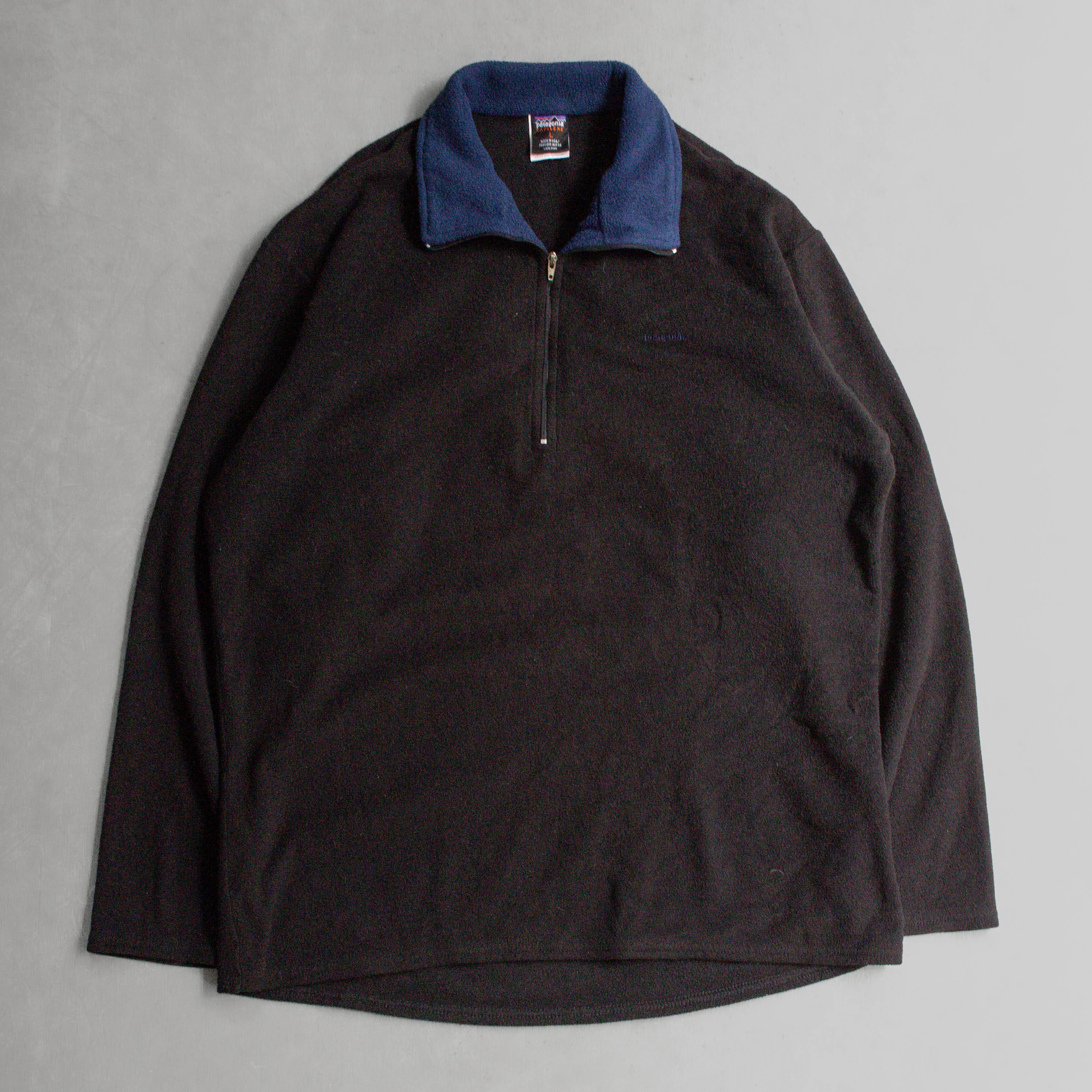 PATAGONIA CAPILENE TURTLE NECK TOP 美國製 黑色 刷毛 拉鍊 高領 上衣
