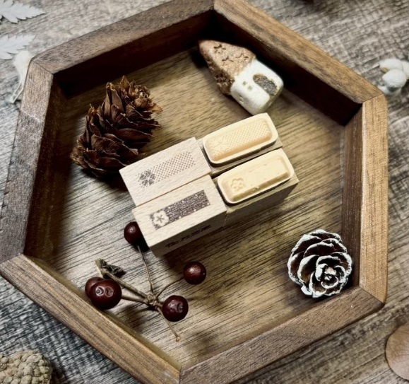 好築藝．櫻花.梅花 木頭印章2入組