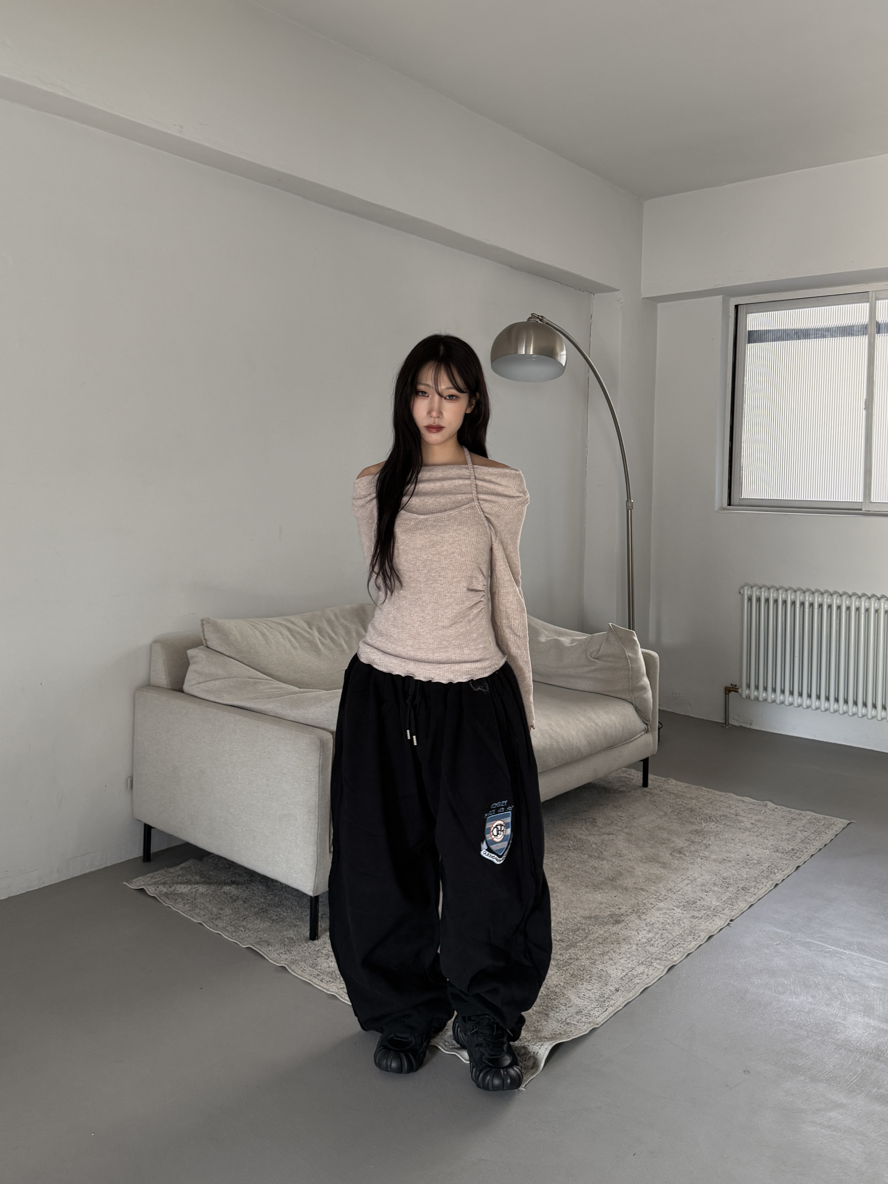 皇家學院 側破壞層次寬鬆棉褲（現貨）