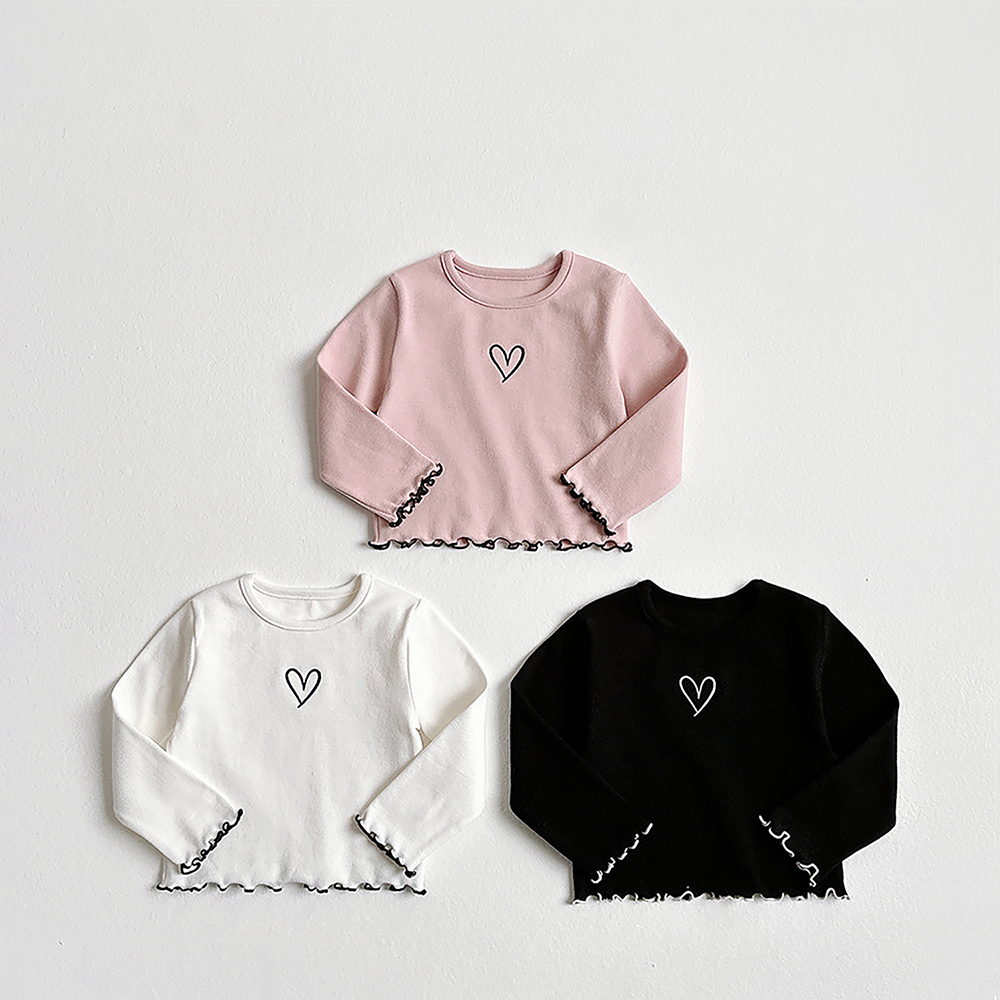 KR VIVIDI 木耳邊心心圖案上衣| 3色