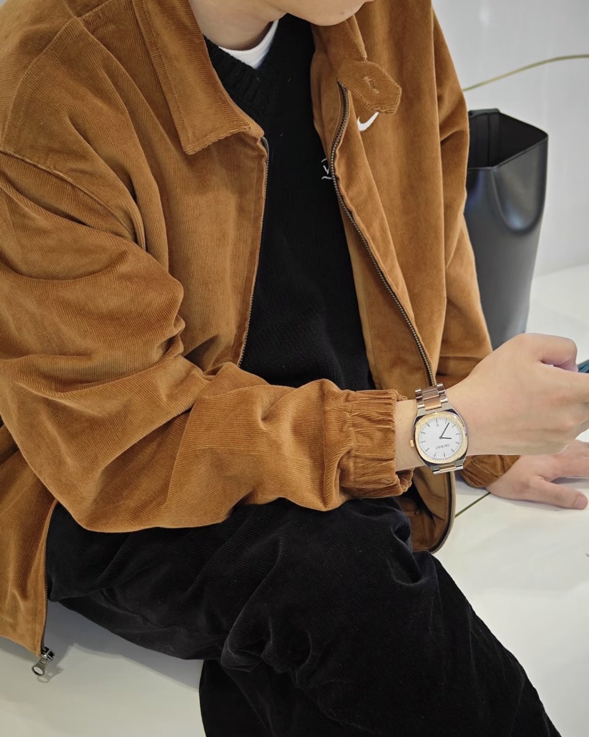 Nike NSW Corduroy Coach Jacket 摩卡棕 咖啡色 燈芯絨 刺繡小勾 外套