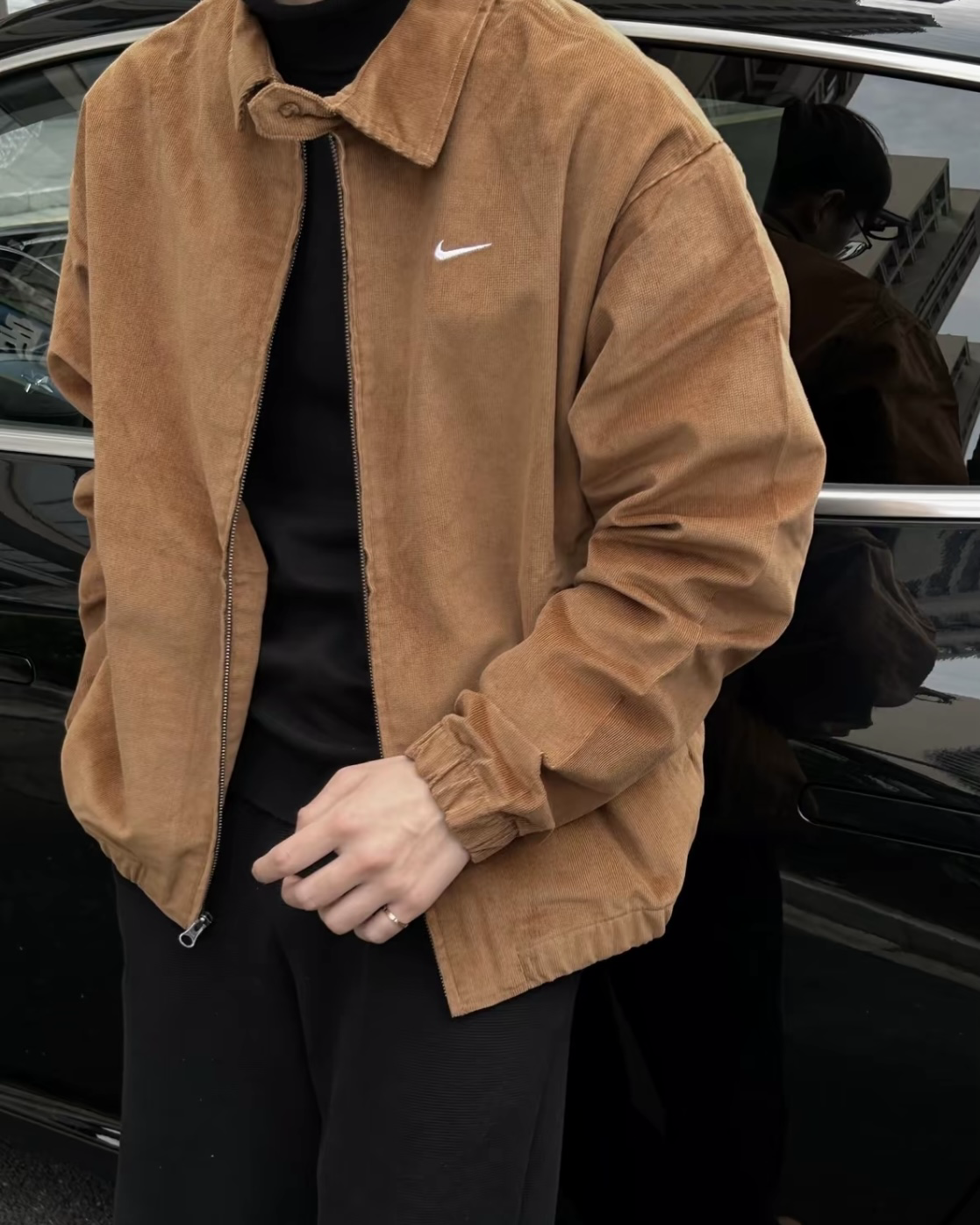 Nike NSW Corduroy Coach Jacket 摩卡棕 咖啡色 燈芯絨 刺繡小勾 外套