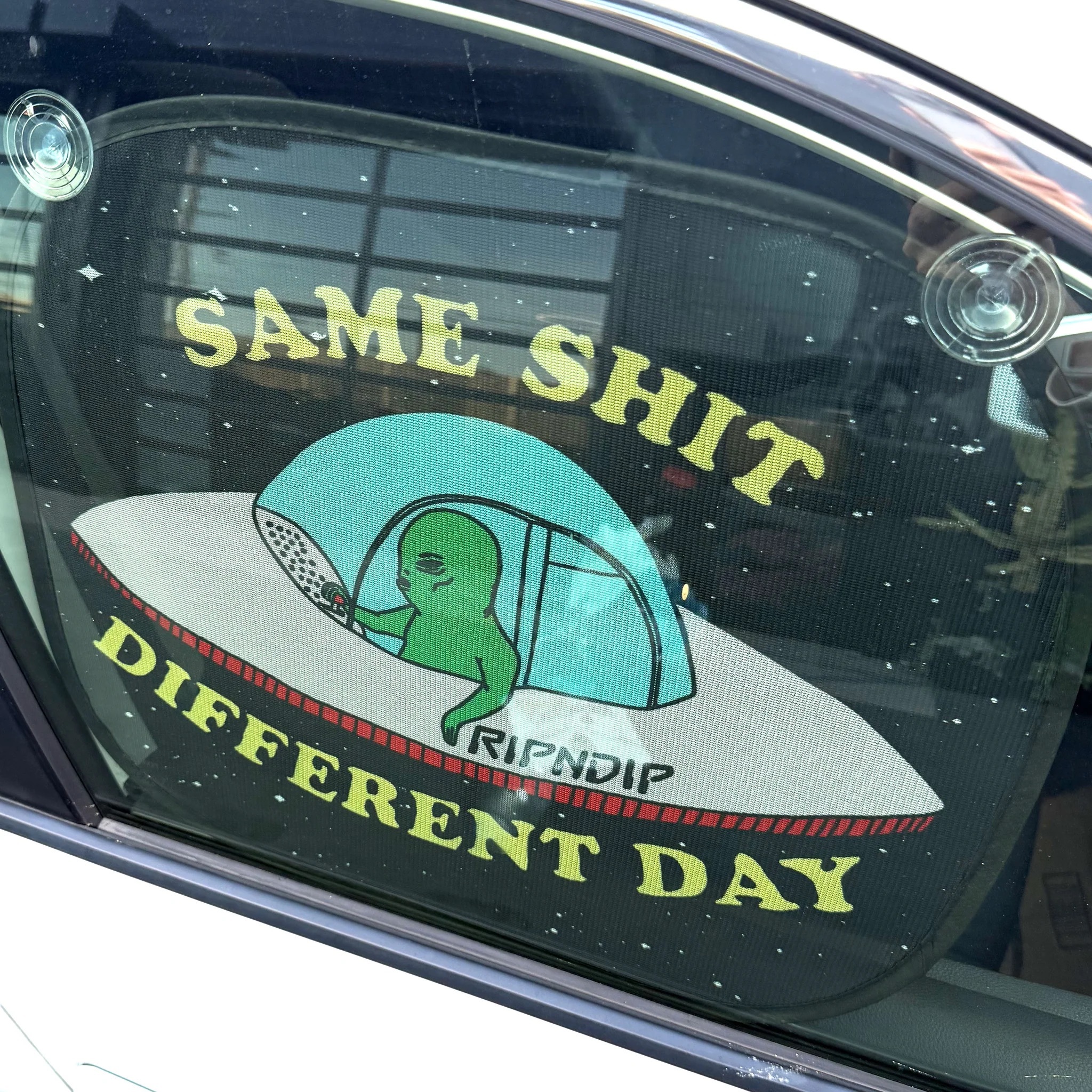 SAME SHIT DIFFERENT DAY WINDOW SHADE BY RIPNDIP