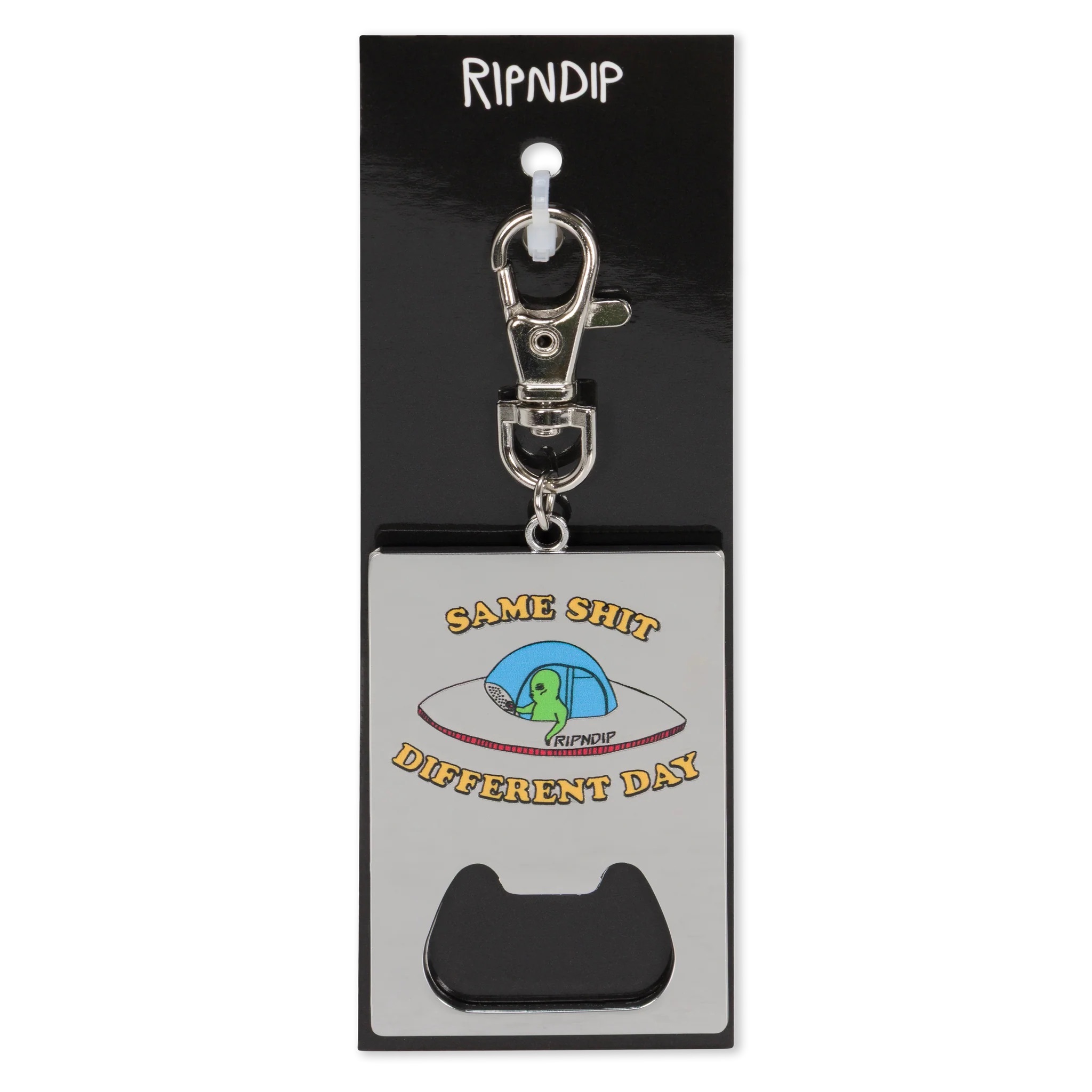 SAME SHIT DIFFERENT DAY KEYCHAIN BOTTLE OPENER BY RIPNDIP
