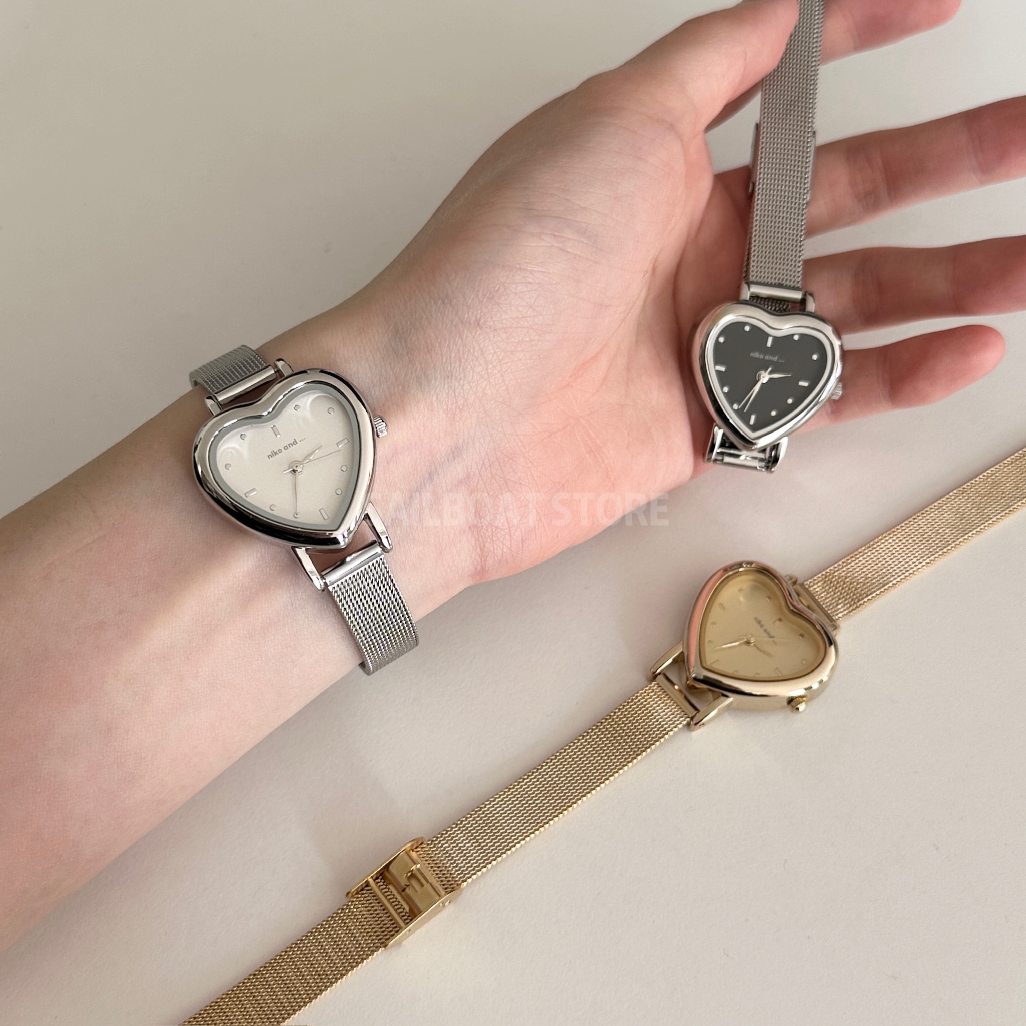 #現貨 🇯🇵日本 niko and Heart Mesh Watch 愛心手錶