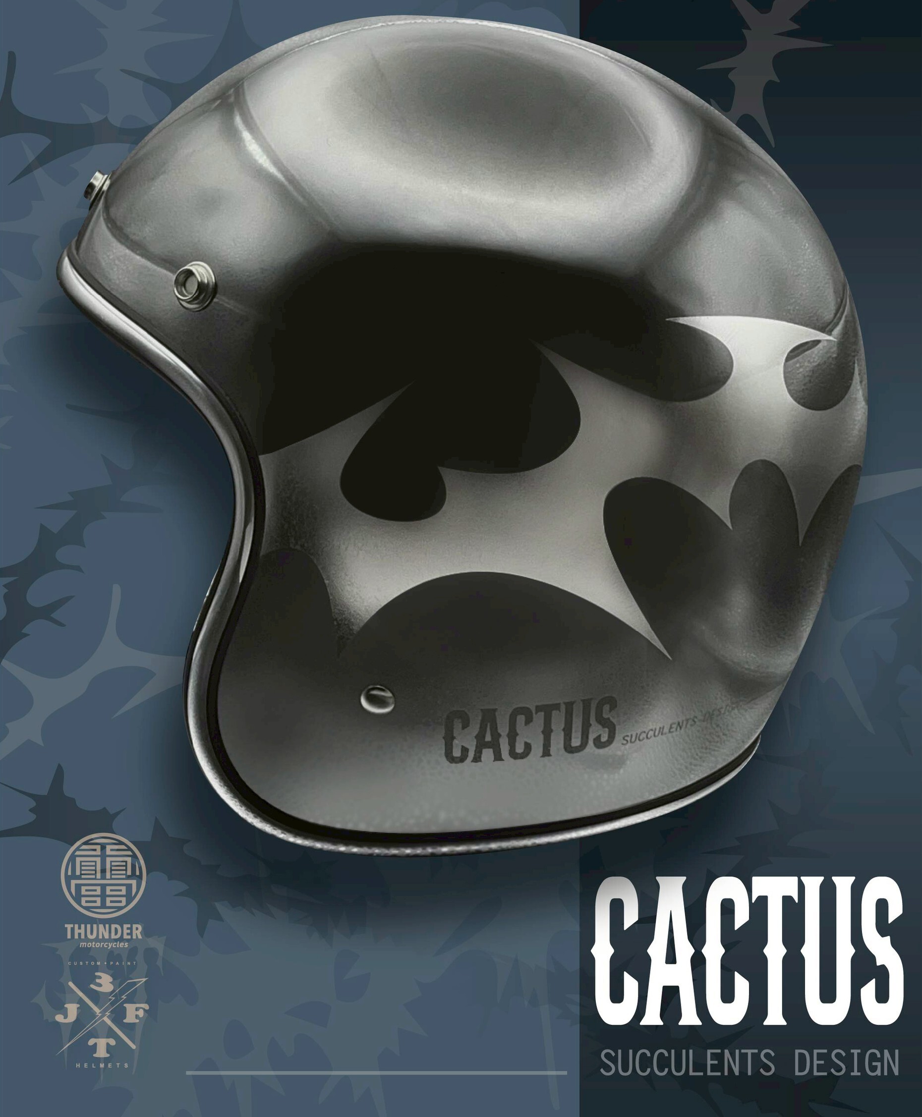 3JFT 雷神荊棘 電鍍銀 3/4罩式