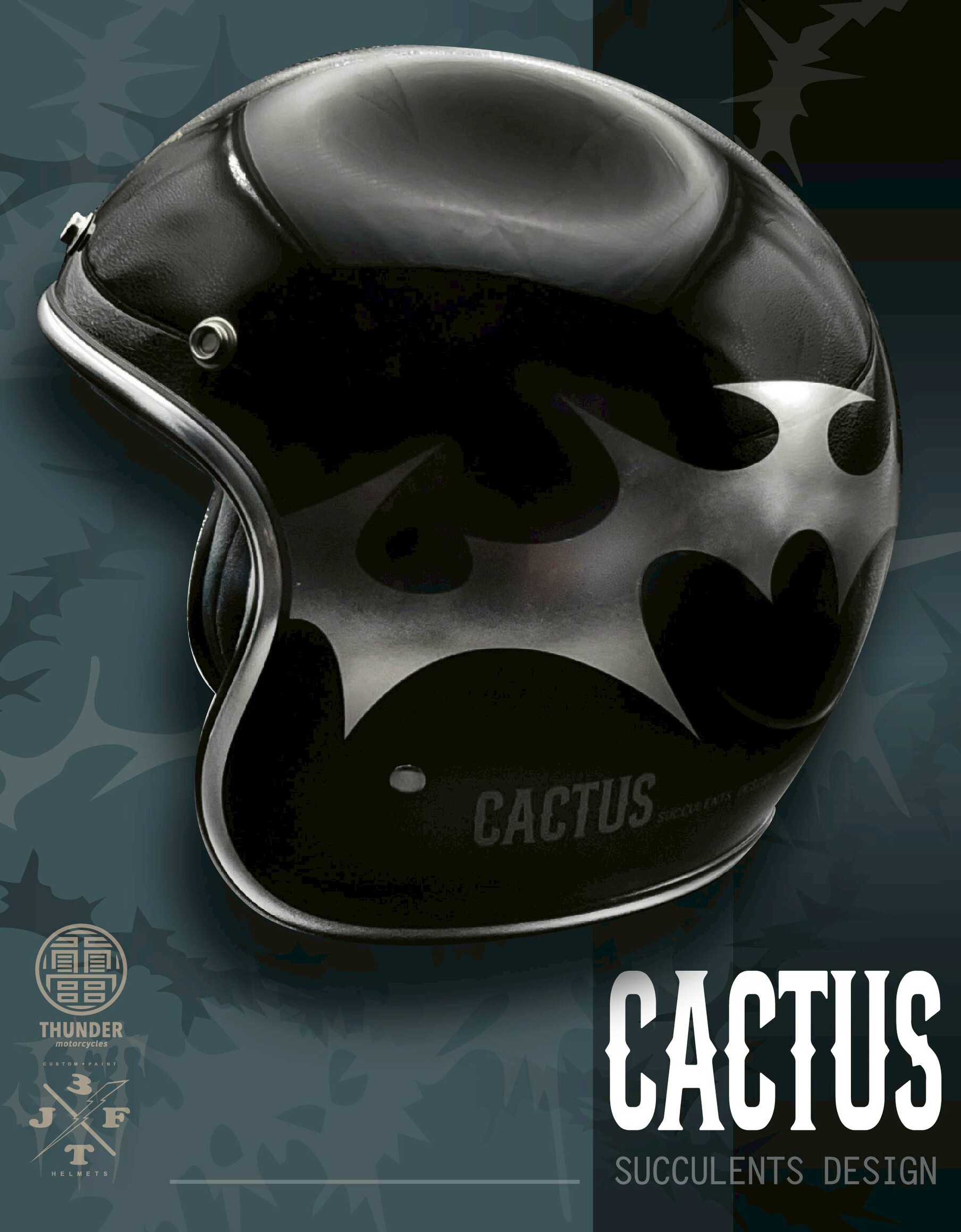 3JFT 雷神荊棘 黑色 3/4罩式