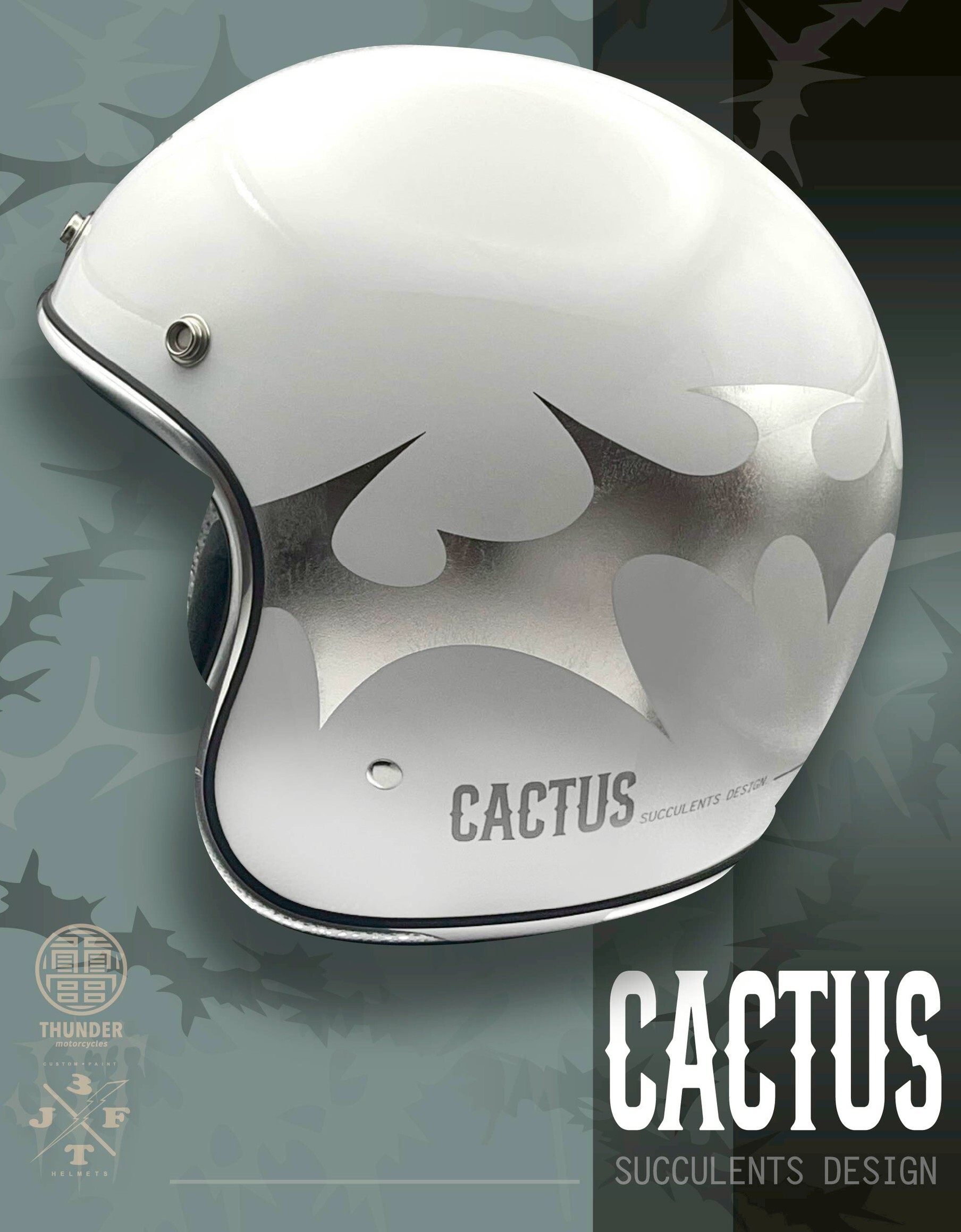 3JFT 雷神荊棘 白色 3/4罩式