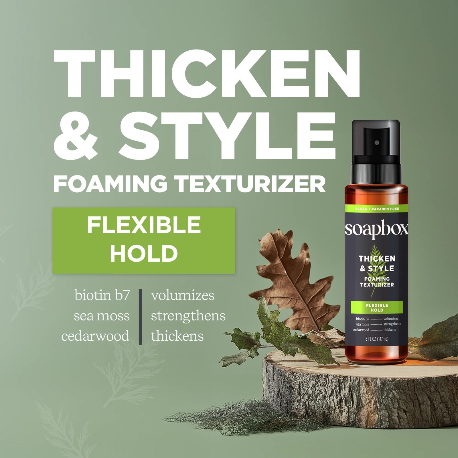 Soapbox Men's Thicken & Style Foaming Texturizer 147ml