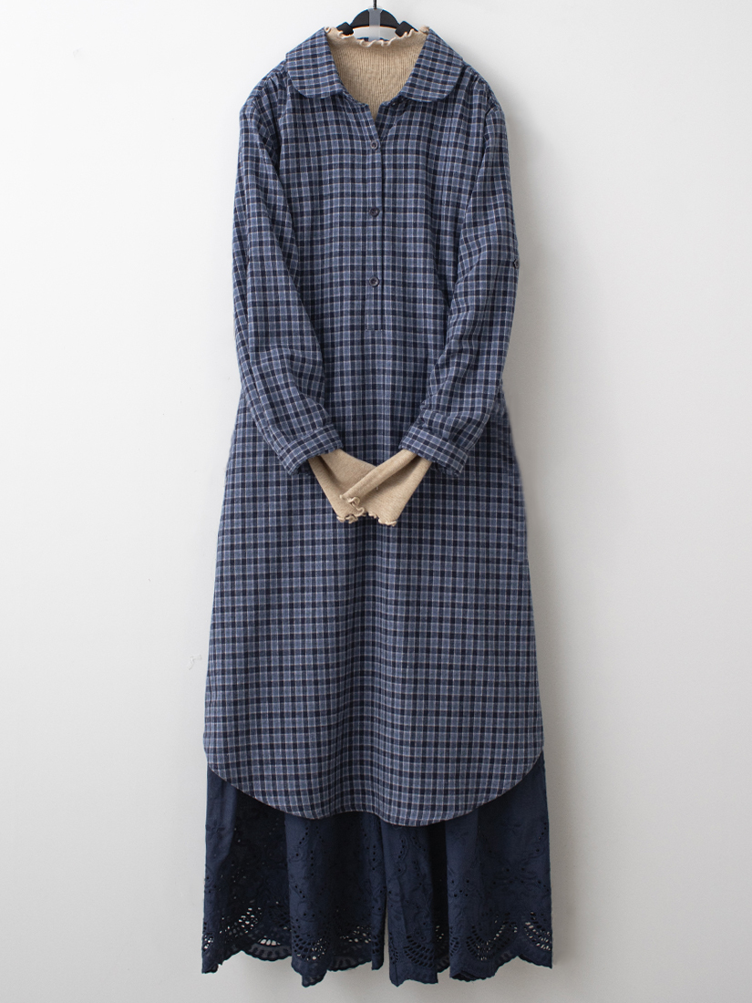 輕磨毛洋裝羅紋針織上衣繡花純棉寬褲