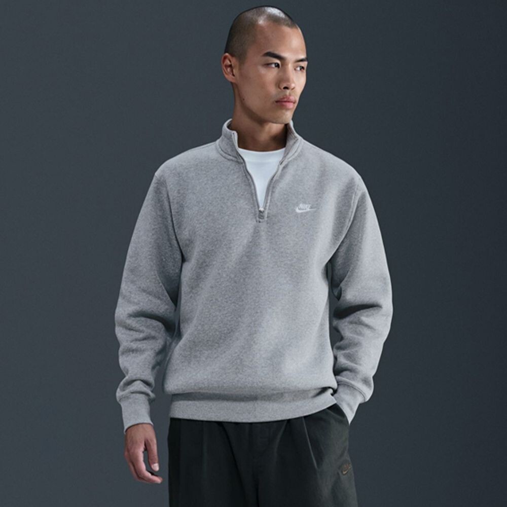 Nike NSW Club Top 刺繡 半開襟 長袖 兩色