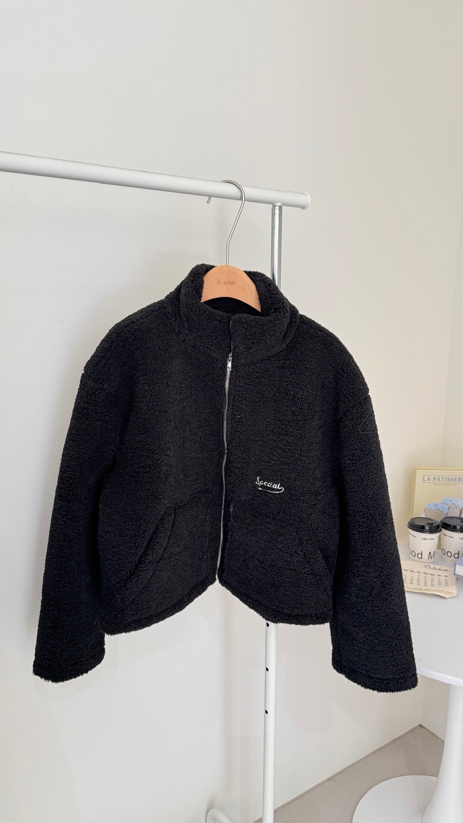 羔羊毛立領外套