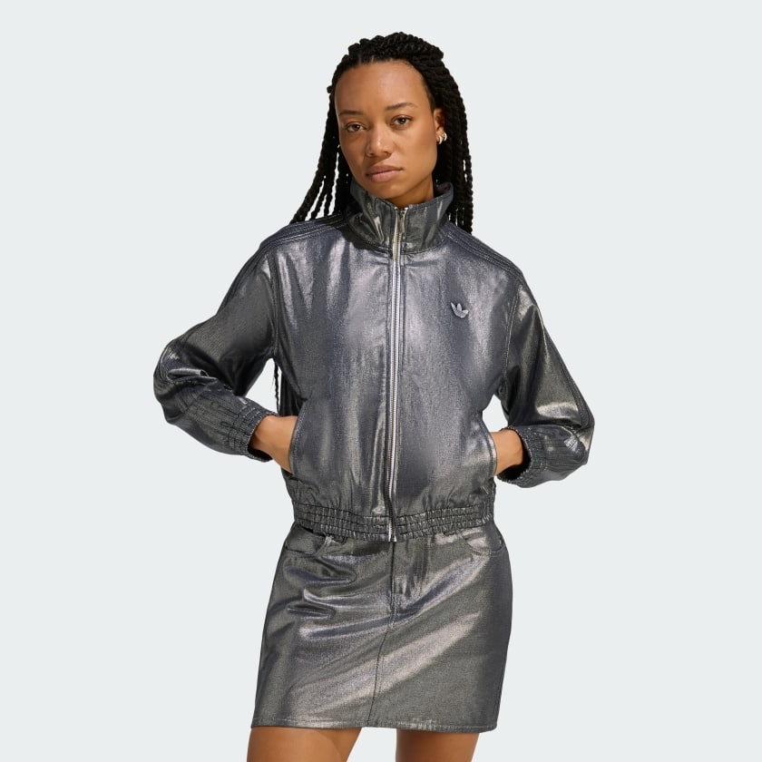 ADIDAS ORIGINALS 太空銀 短版 運動 夾克 休閒 時尚 KD2910