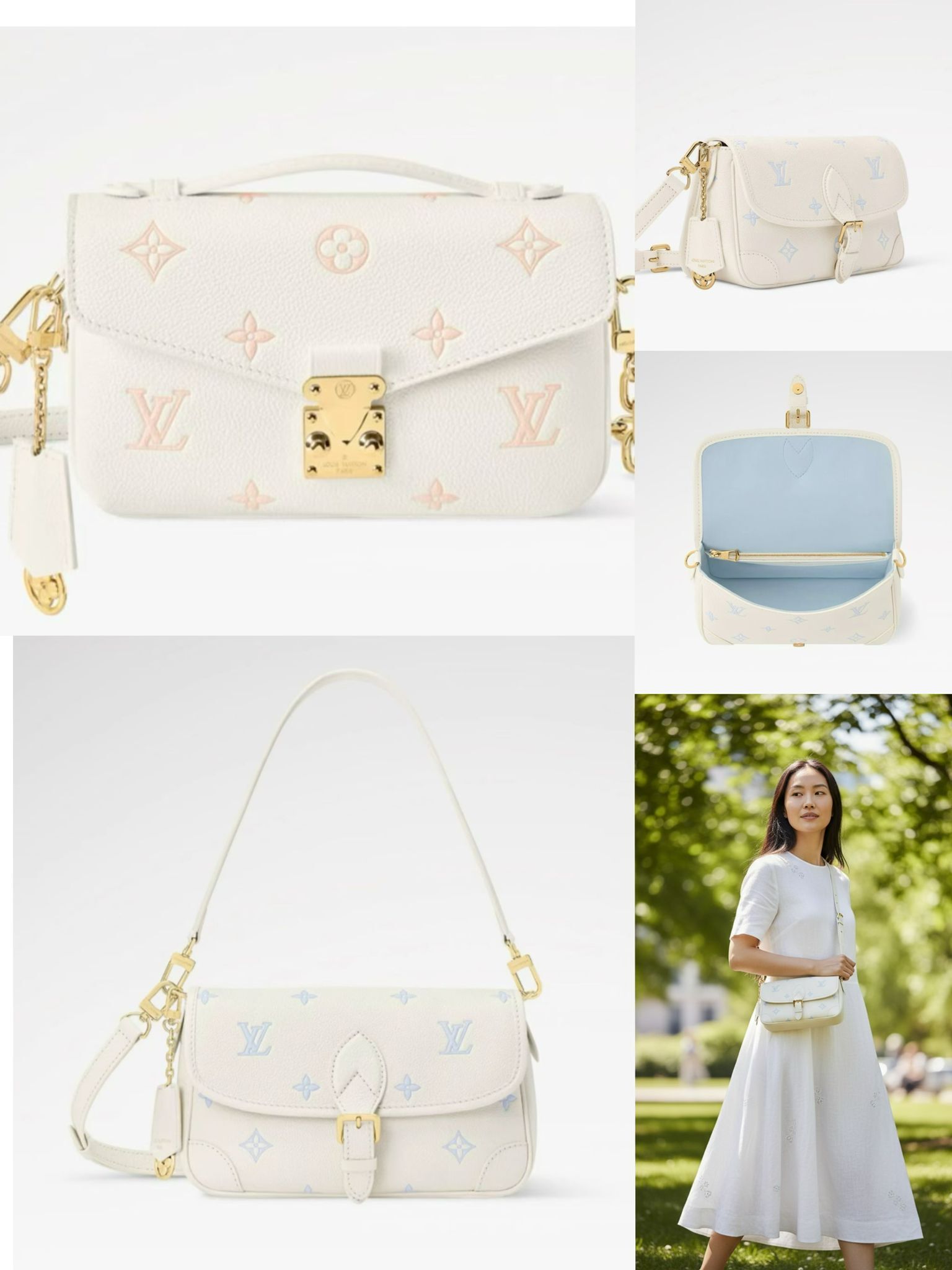 LV DIANE 手袋 (藍色 & 草莓牛奶)