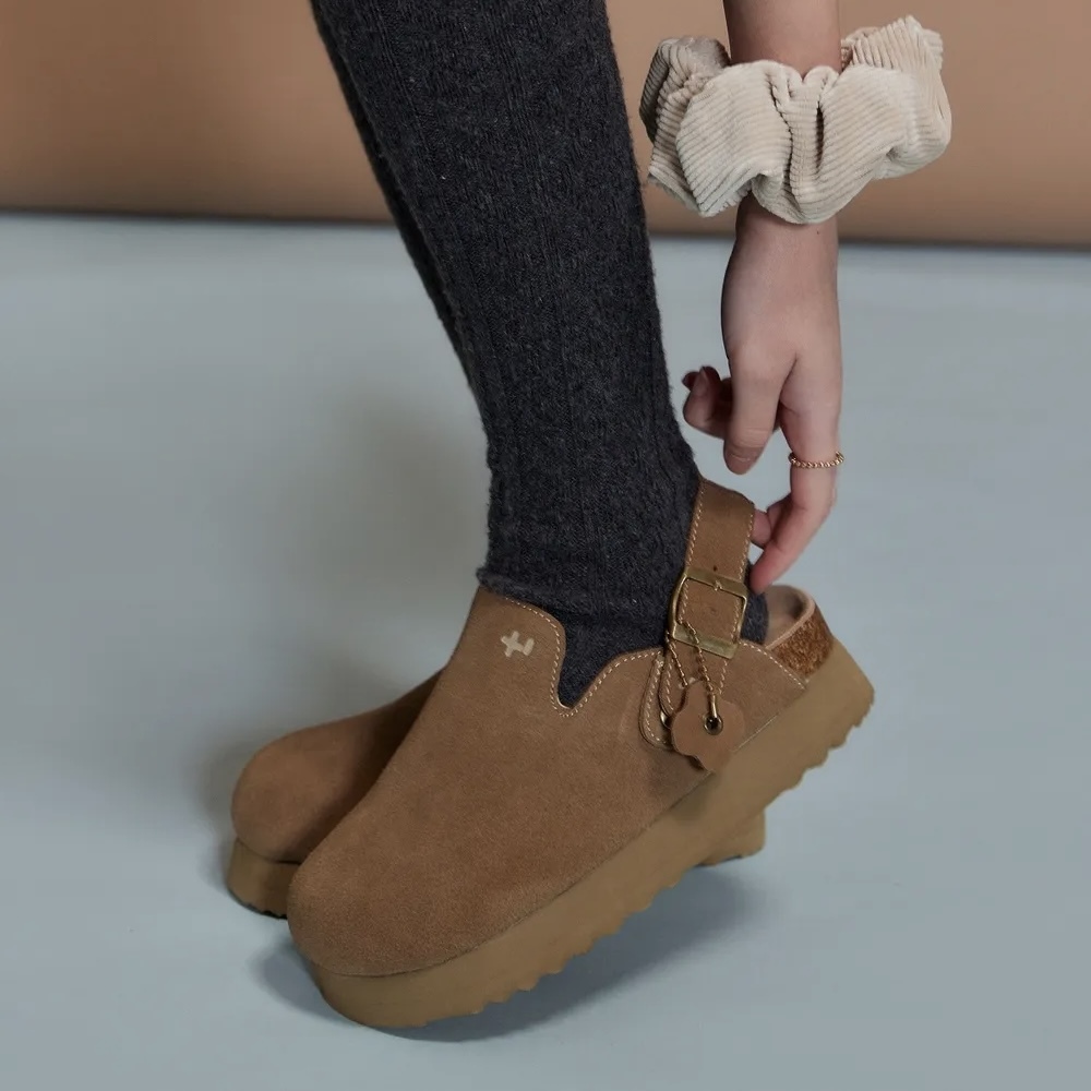 OTZ 太妃糖 卡其 勃肯鞋 小花吊飾 休閒 厚底 韓國代購 FLOTFA3W46