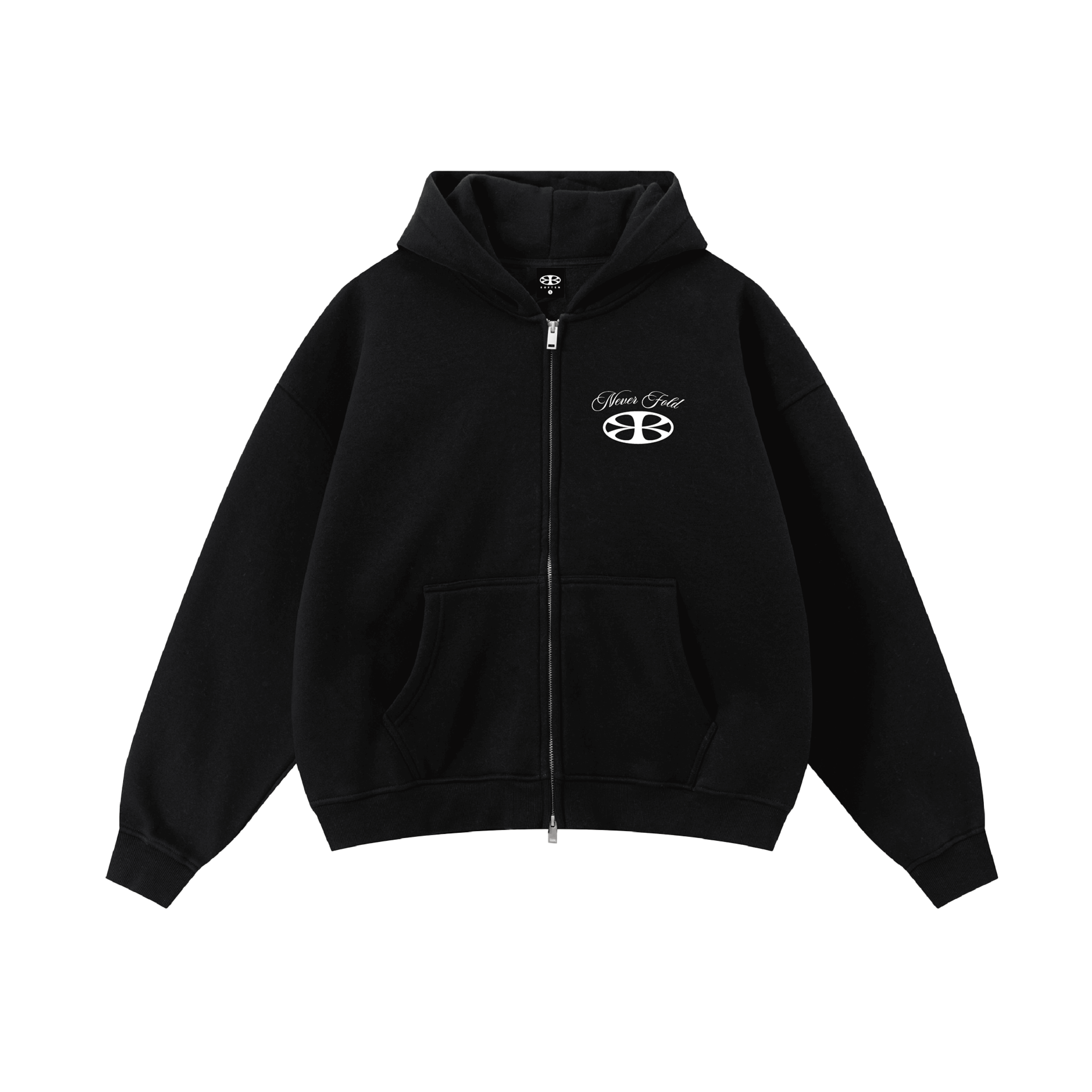 K.Often｜Never Fold Zip Hoodie (Black)