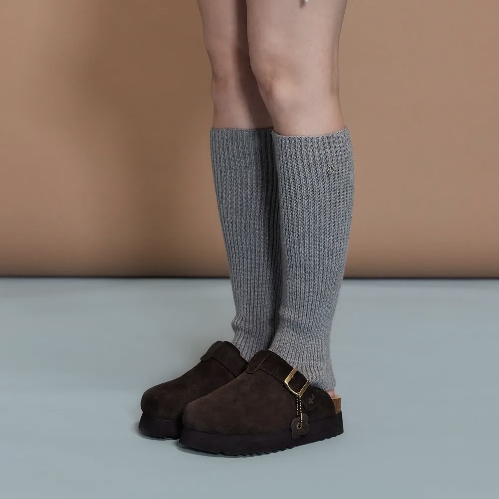 OTZ 深棕 勃肯鞋 小花吊飾 休閒 厚底 韓國代購 FLOTFA3W47