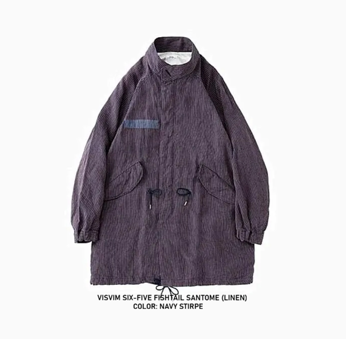 ON SALE: VISVIM SIX-FIVE FISHTAIL SANTOME (LINEN) - NAVY STIRPE SIZE 2 IN STOCK NOW (現貨發售中)