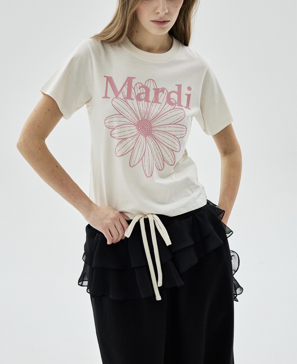 【限時優惠預訂】新色！MARDI MERCREDI SLIM TSHIRT FLOWERMARDI（3色）