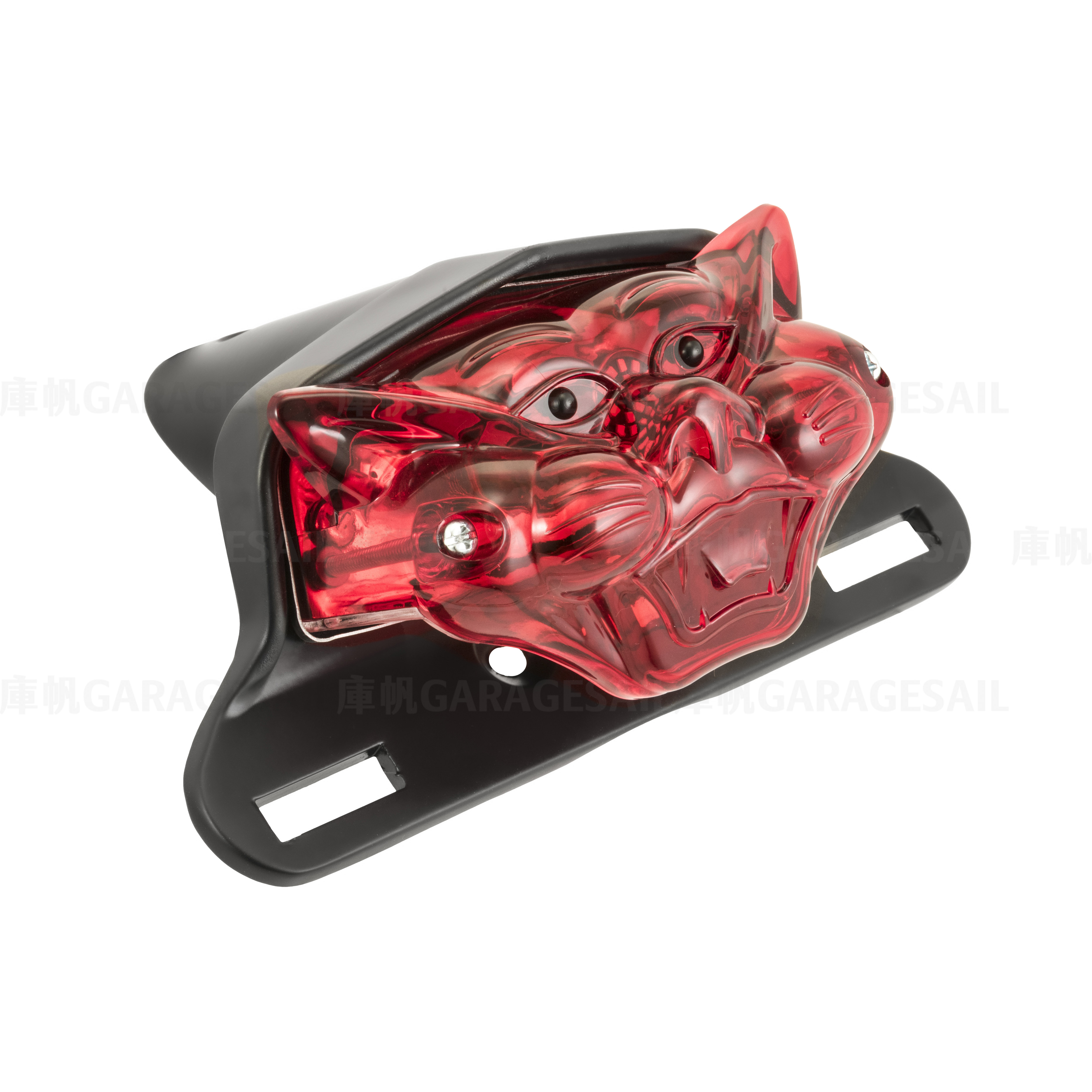 LED 牌架式 尾燈 貓臉 平燈座 - 消光黑