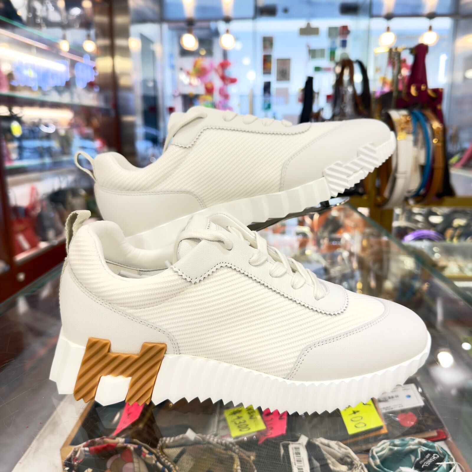 全新HERMES波鞋 37.5碼 BOUNCING SNEAKER BLANC H261015Z #BRAND NEW #香榭站正品