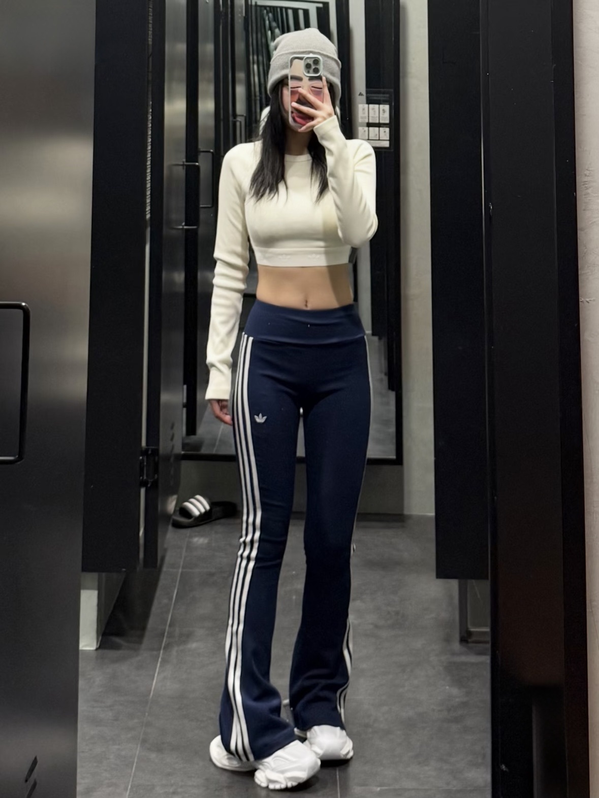 <作弊神褲😍>ADIDAS originals KNIT PANTS 條紋休閒褲 深靛藍