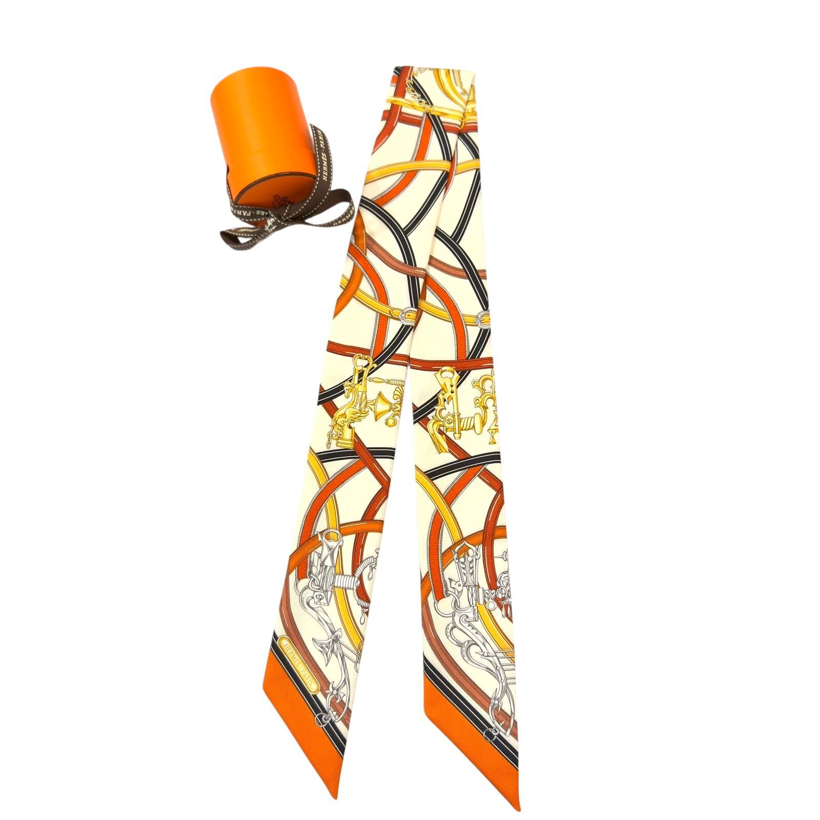 全新HERMES TWILLY HARNAIS LEGENDAIRE 橙/黃/米 H064299S 08 #BRAND NEW #香榭站正品