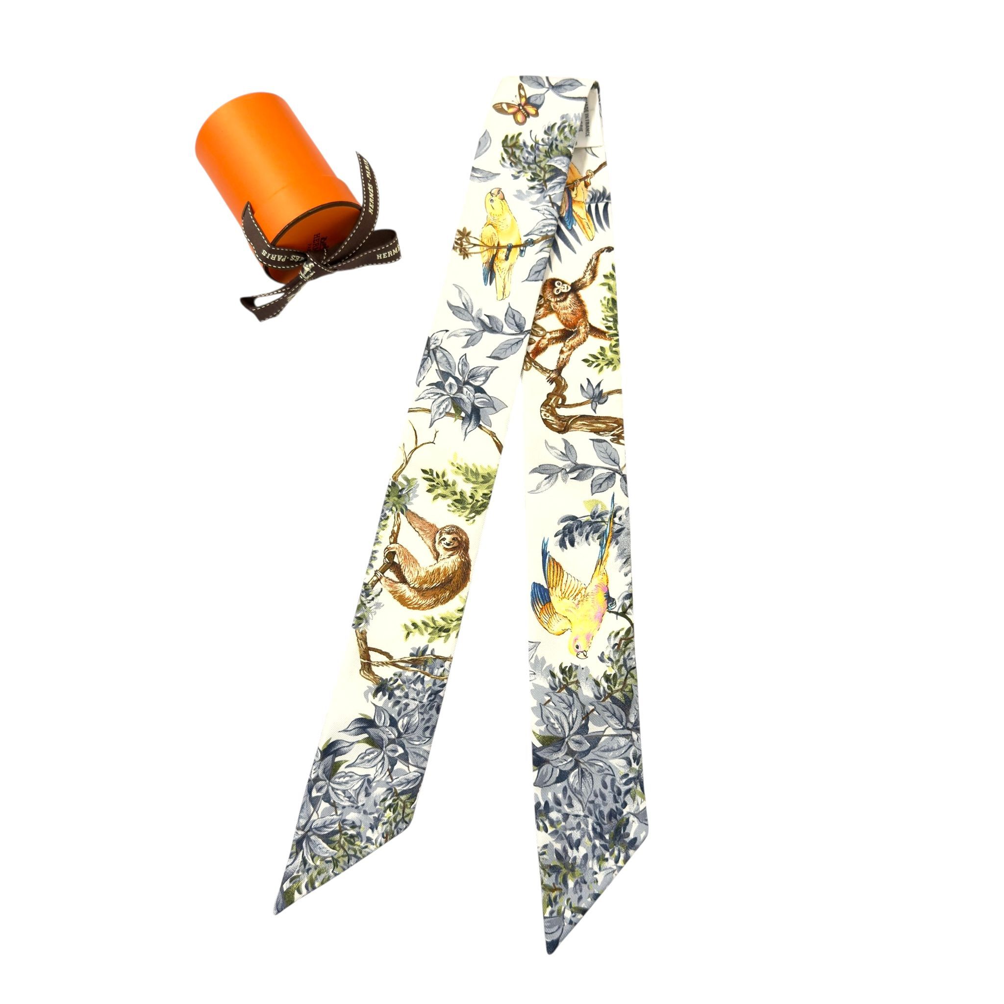 全新HERMES TWILLY EQUATEUR 赤道叢林 灰/黃/粉 H061798S #BRAND NEW #香榭站正品