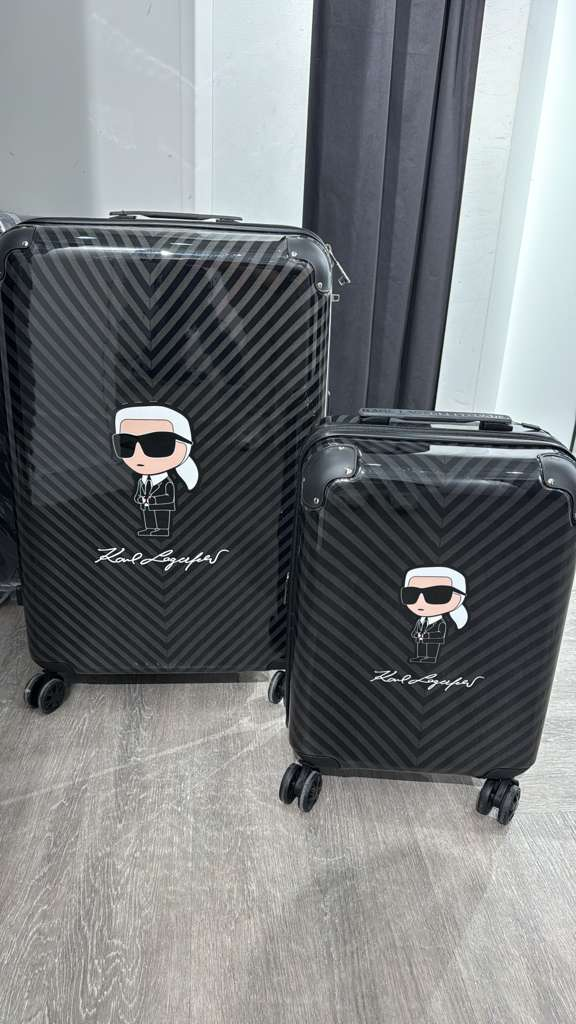 VM016 Karl lagerfiled 黑灰色間條老佛爺行李箱