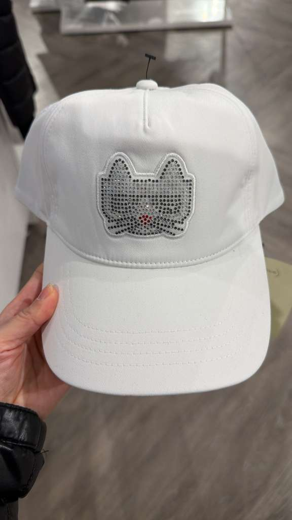 VM058 Karl lagerfeld 白色貓貓LOGO CAP帽