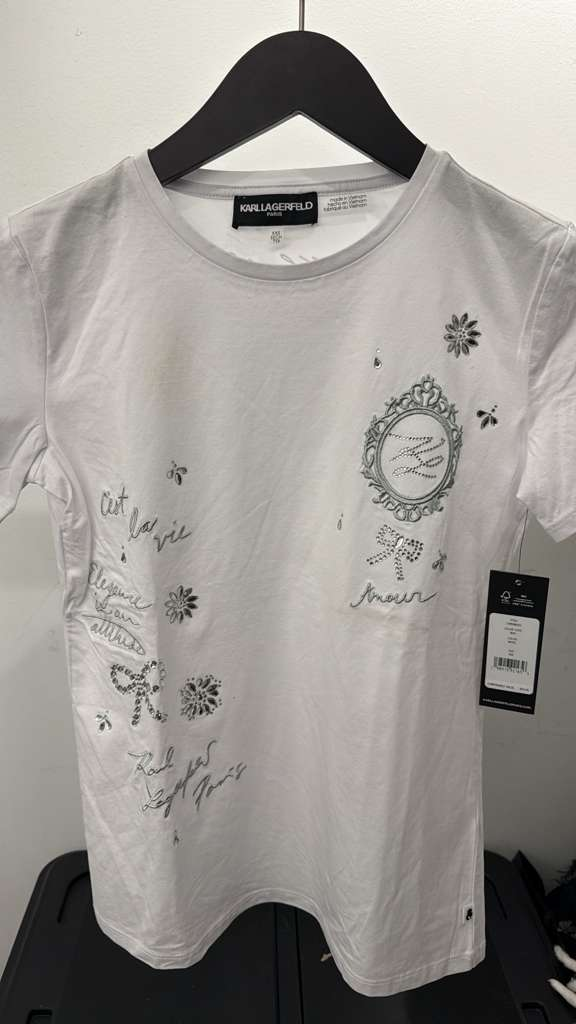 VM025 Karl lagerfiled 白色印花短袖圓領TEE