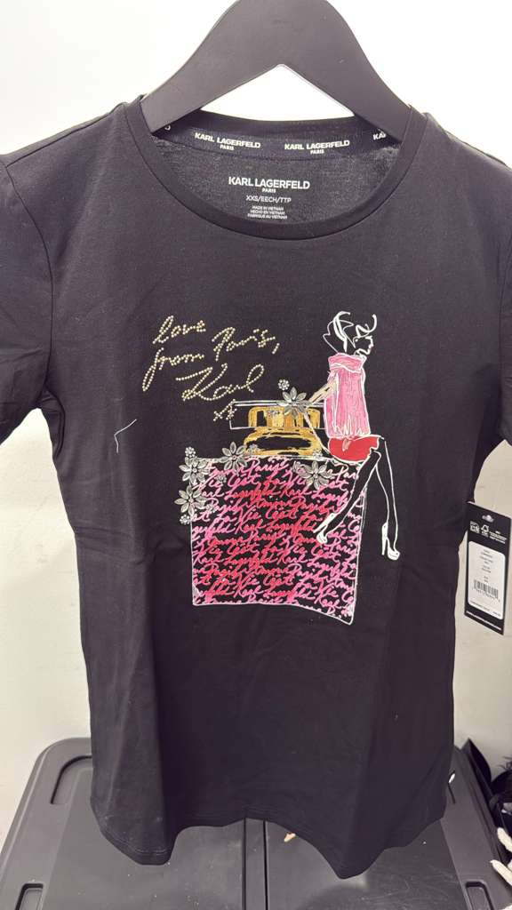 VM026 Karl lagerfiled 黑色禮物與女孩短袖圓領TEE