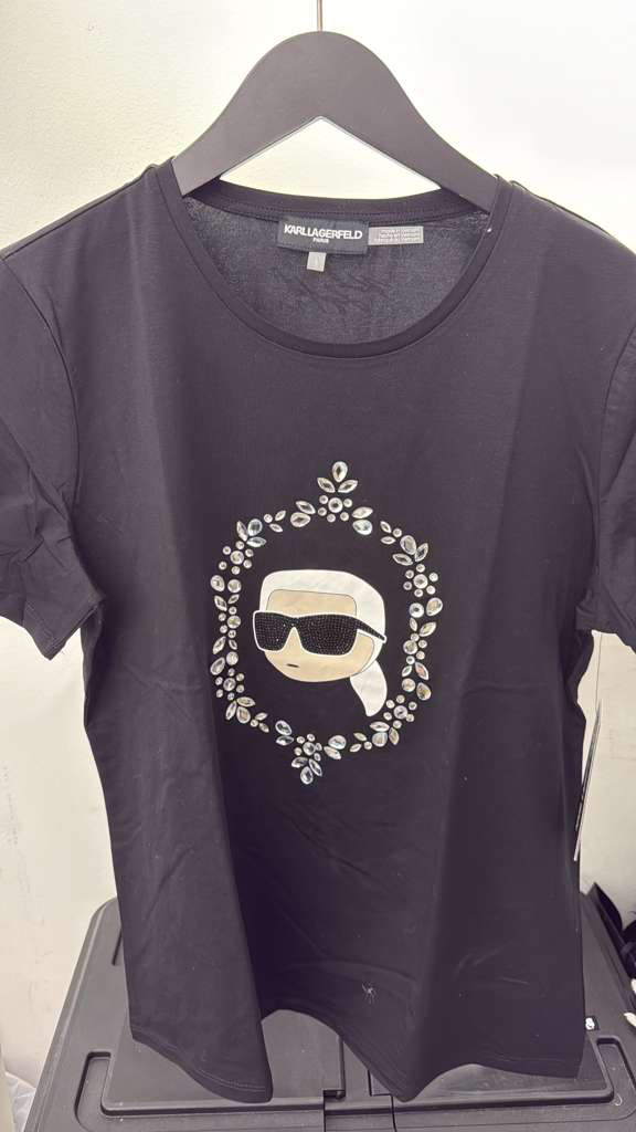 VM044 Karl lagerfeld 黑色魔鏡老佛爺短袖圓領TEE