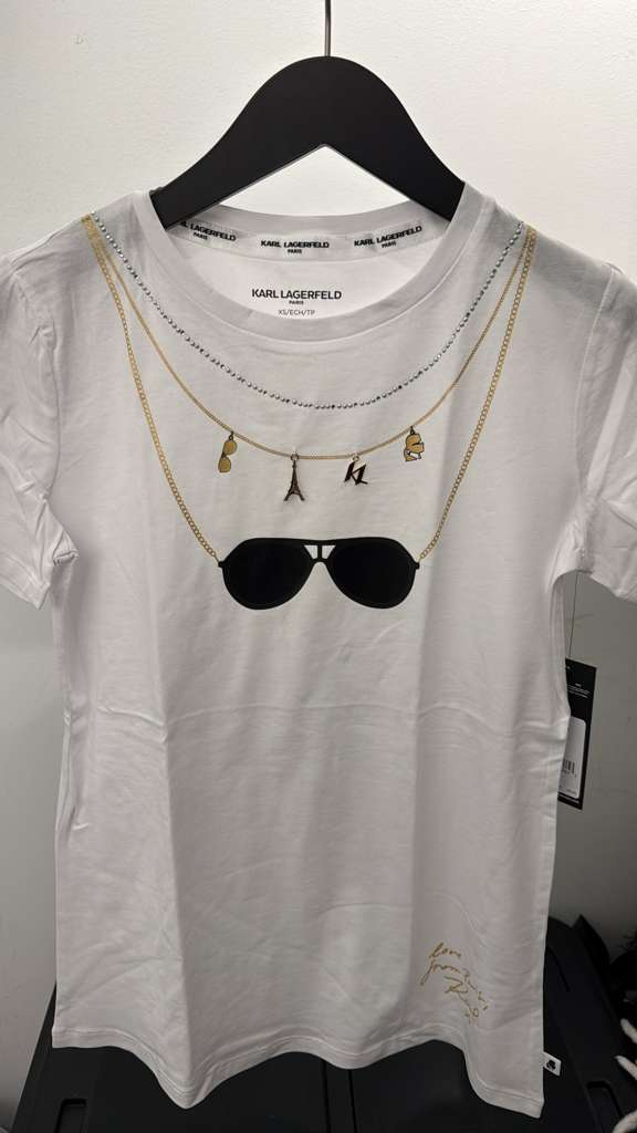 VM029 Karl lagerfiled 白色搖滾風短袖圓領TEE