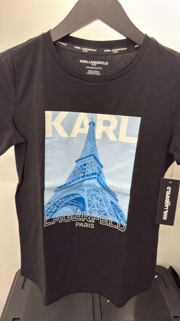 VM030 Karl lagerfiled 黑色巴黎鐵塔短袖圓領TEE