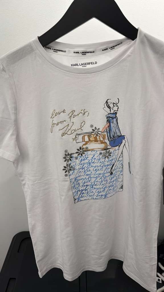 VM031 Karl lagerfiled 白色禮物與女孩短袖圓領TEE