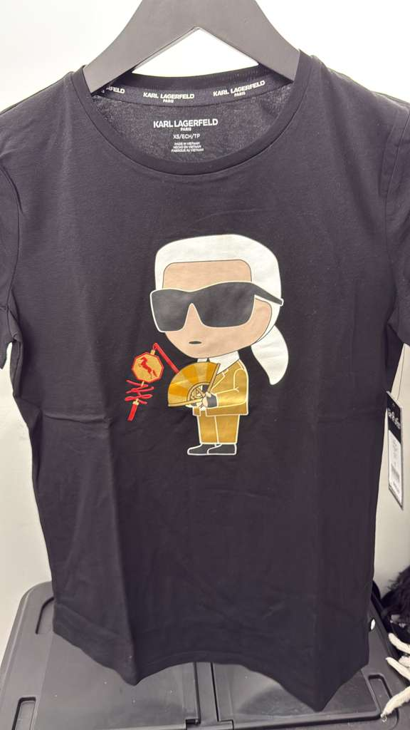 VM033 Karl lagerfiled 黑色金裝老佛爺短袖圓領TEE