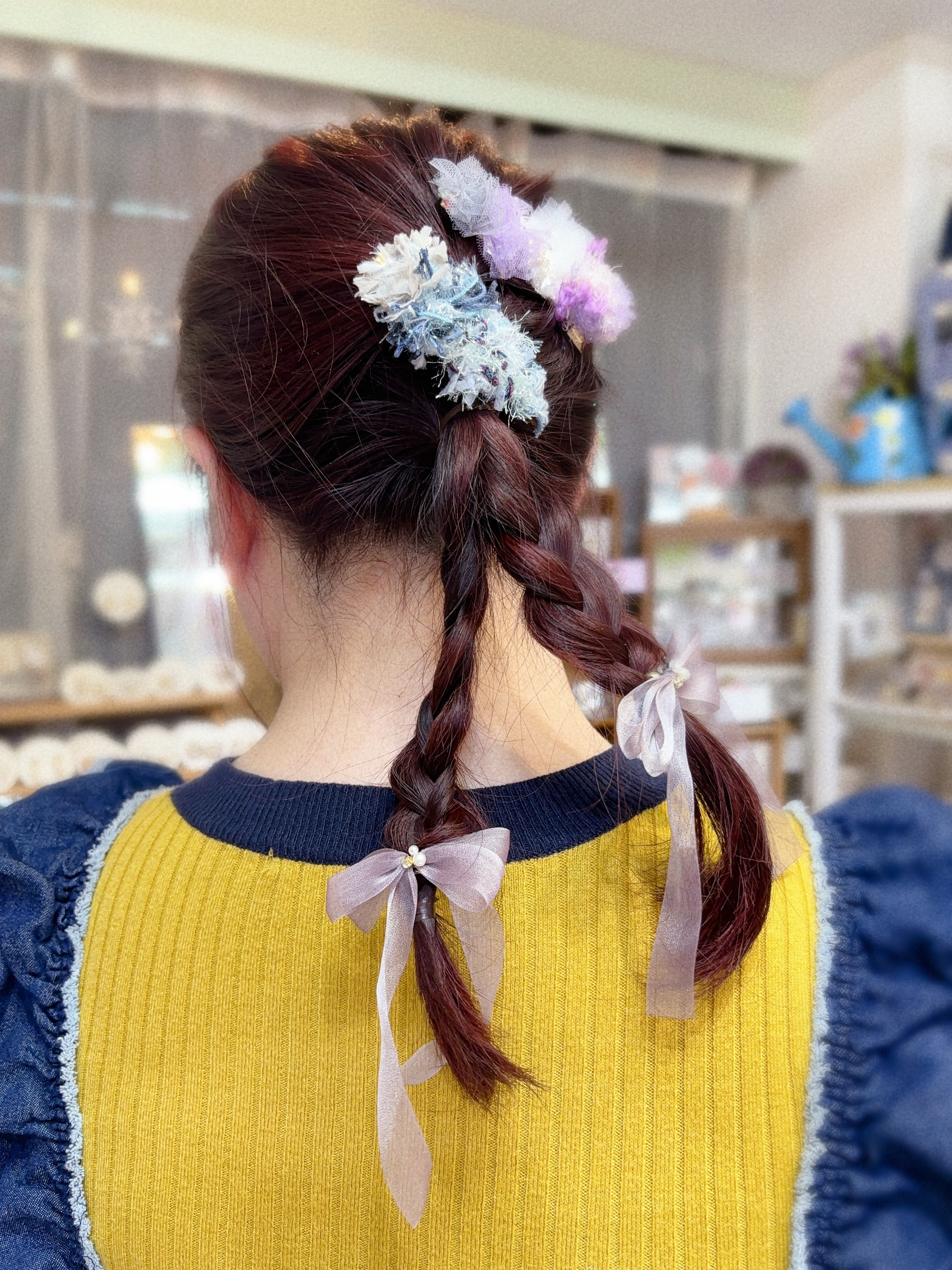 [日本制] 網紗蝴蝶結迷你髮圈插