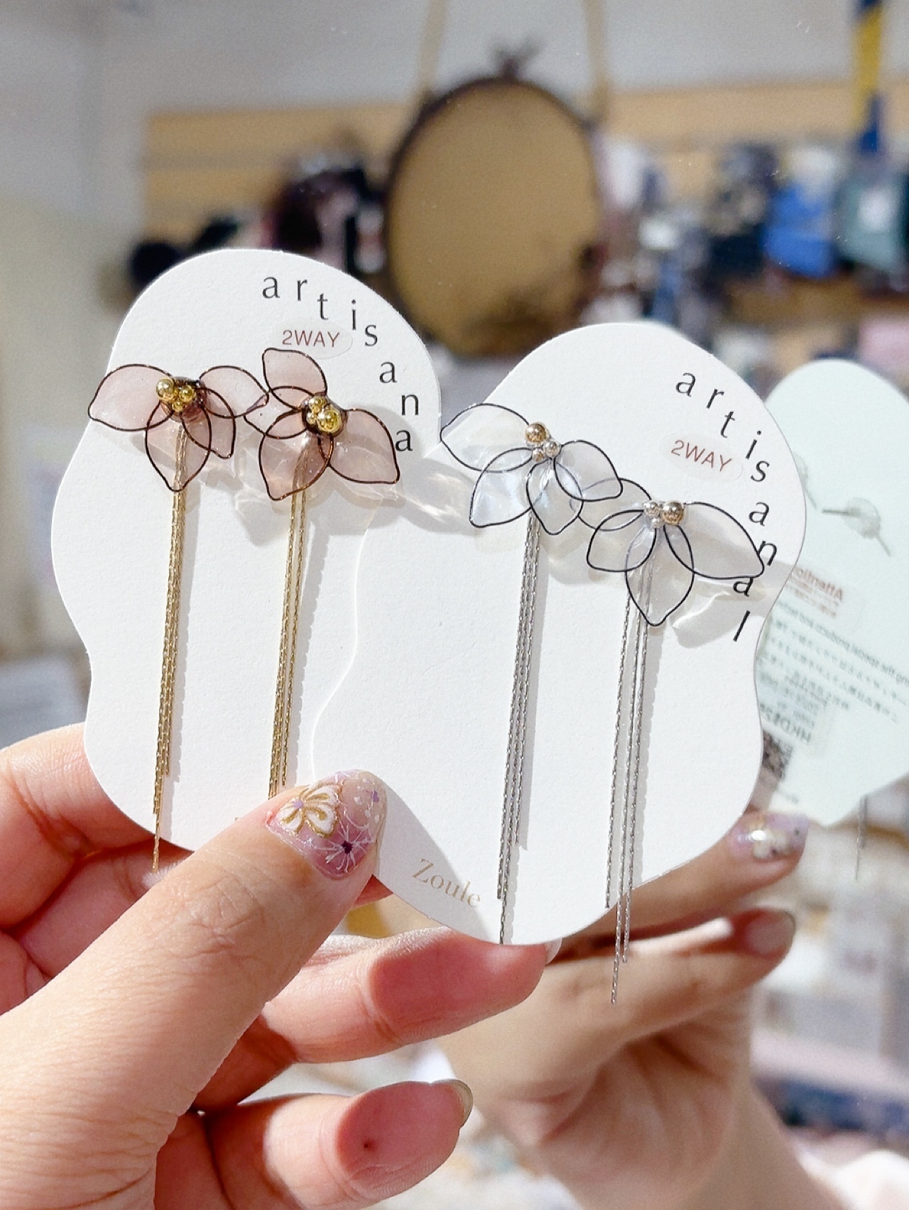 花瓣2way耳環