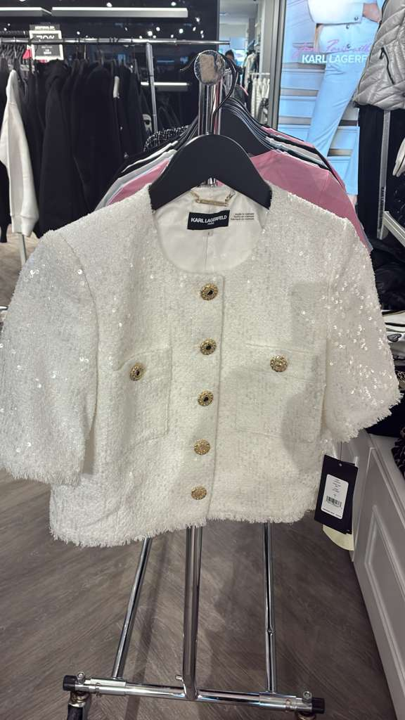 VM074 Karl lagerfeld 白色中袖短身開胸外套