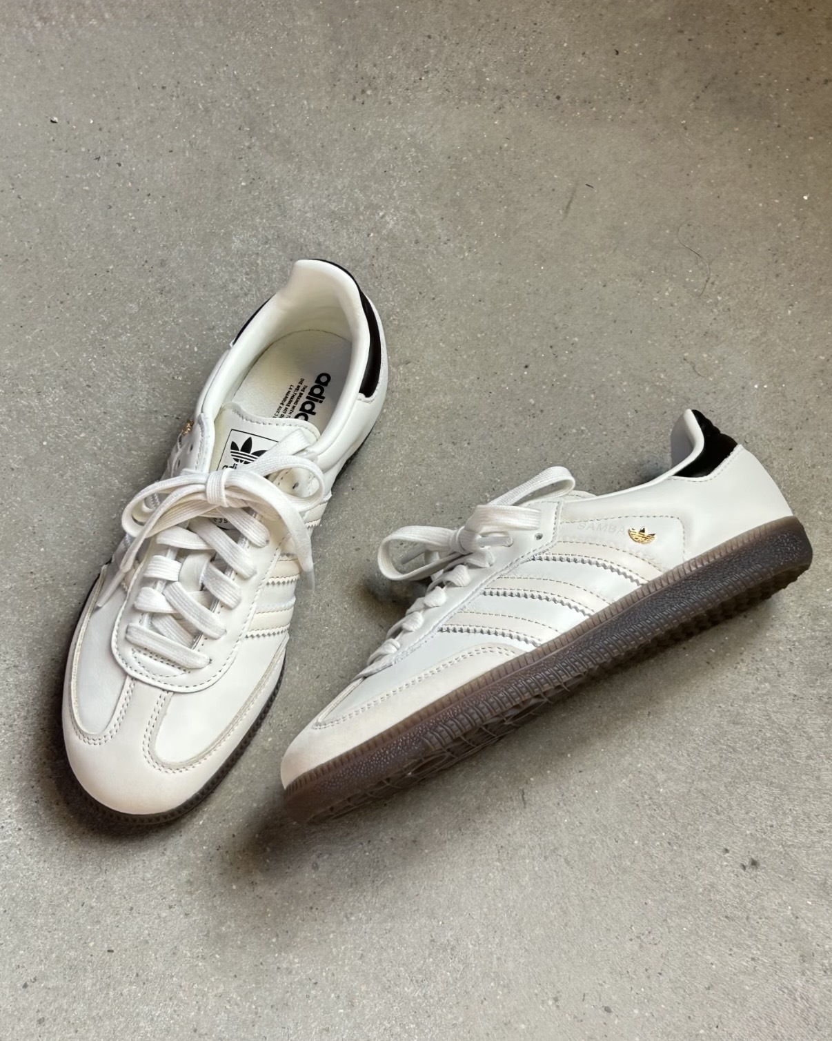 ADIDAS SAMBA OG 奶油黑尾 奶油白 米色 焦糖底 金屬小標 三葉草 女鞋 IH6628 / 調貨