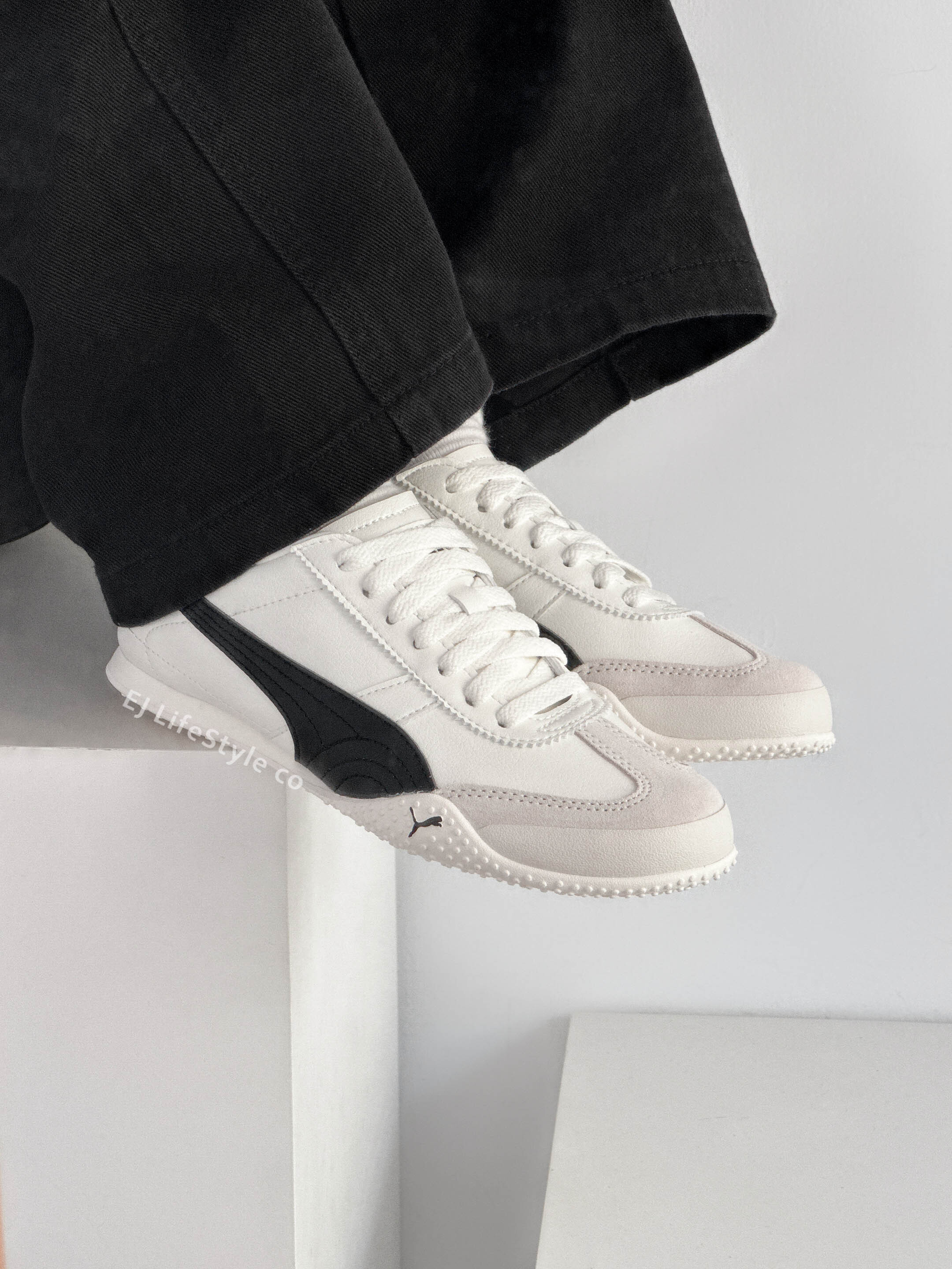 PUMA BELLA UT LEA 奶油黑 奶油白 奶油底 薄底鞋 復古 女鞋 405256-01 / 調貨