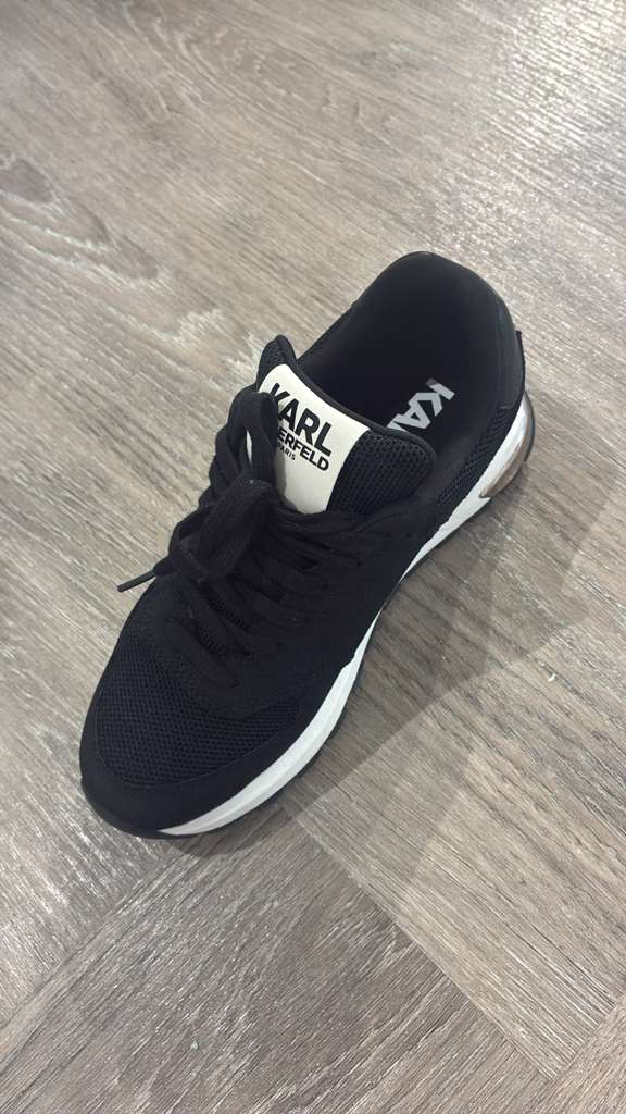 VM089 Karl lagerfeld 黑色白邊網面閃閃老佛爺波鞋