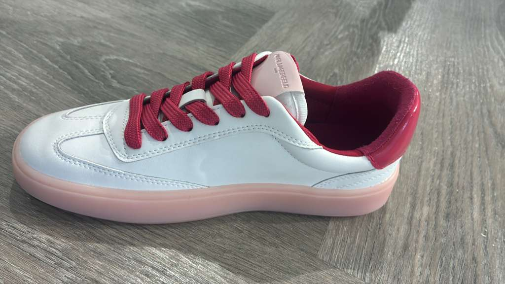 VM094 Karl lagerfeld 白色紅邊老佛爺休閒鞋