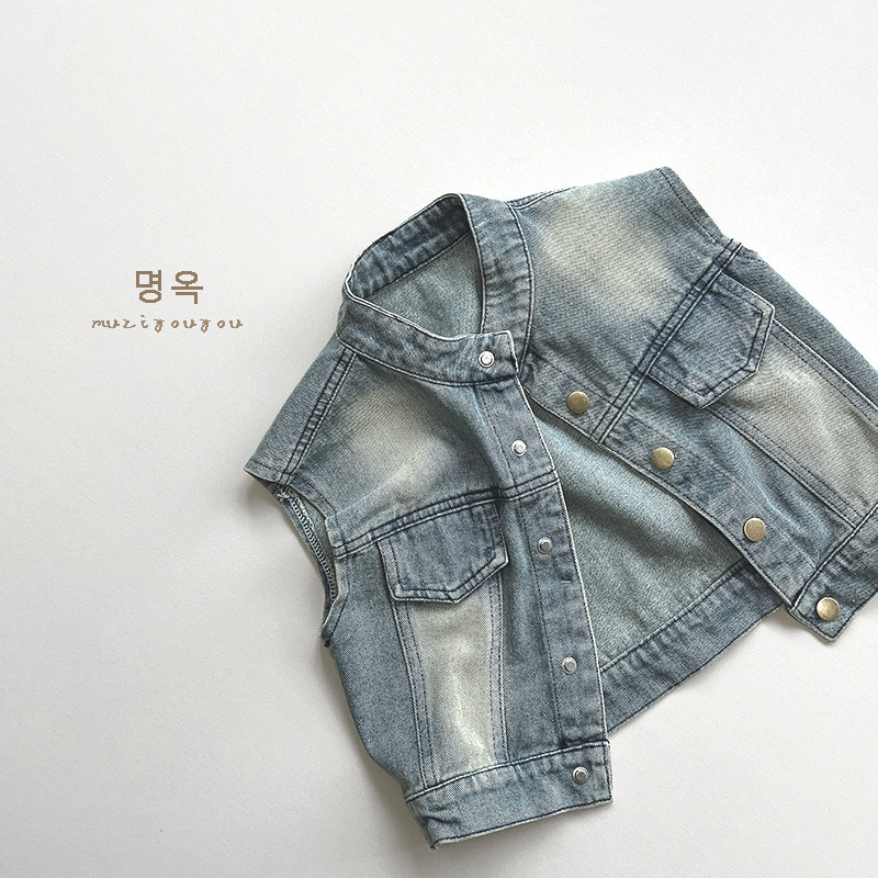 【H0342】韓系復古百搭坎肩牛仔背心(80-130)