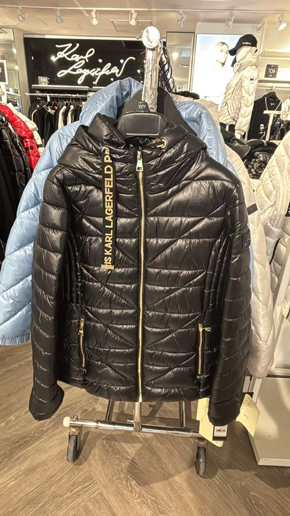 VM109 Karl lagerfeld 黑色亮面長袖連帽外套