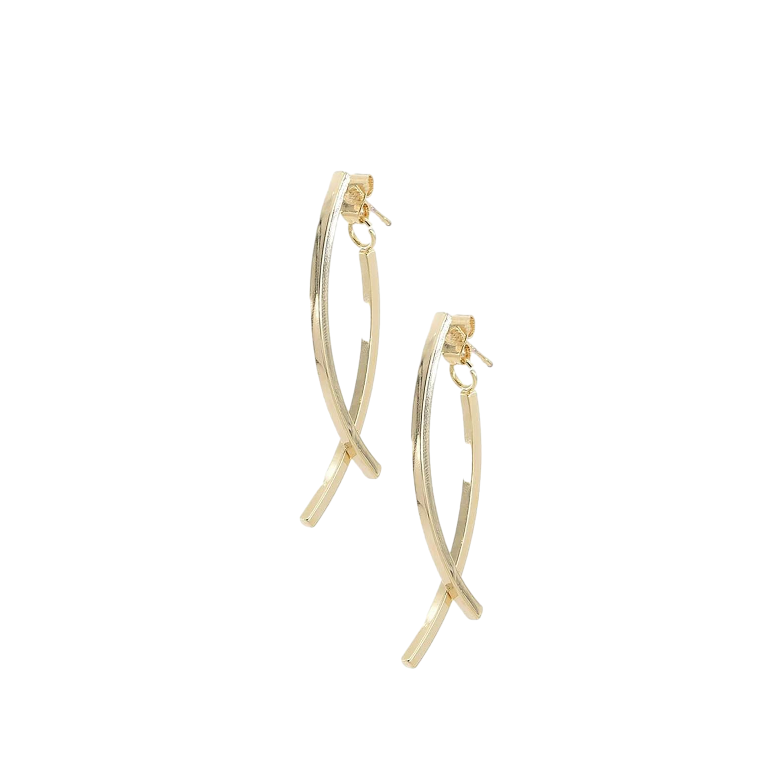 【Benteau】黃K鋼 (抗過敏) 耳環  金